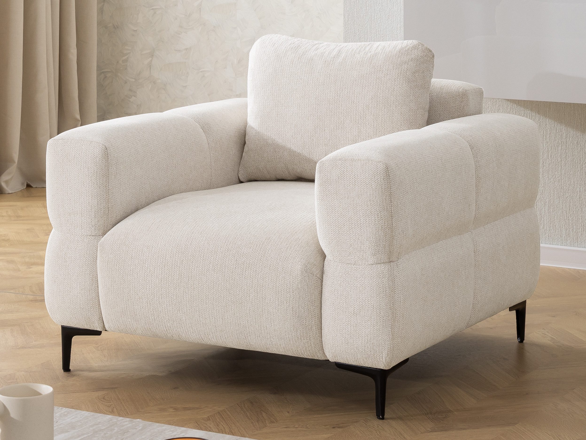 S-Style Möbel Sessel Cardea in Bubble-Optik aus weichem Strukturstoff mit h günstig online kaufen