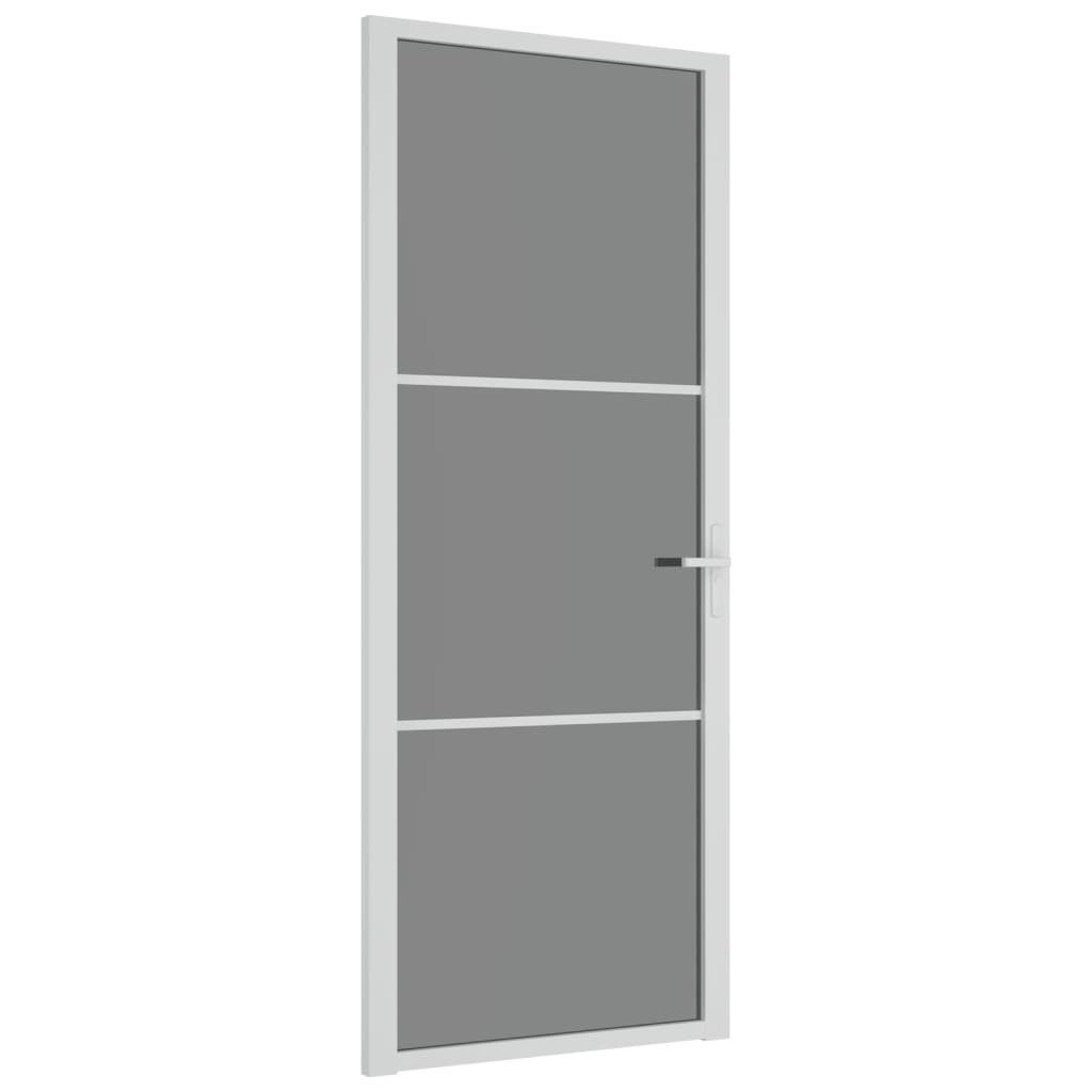 vidaXL Zimmertür Innentür 83x201,5 cm Weiß ESG-Glas und Aluminium Zimmertür Glastür