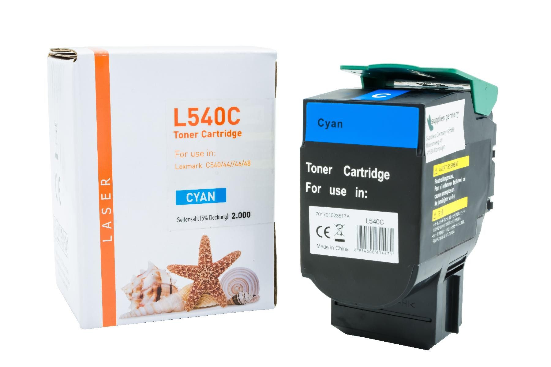 Supplies Germany Tonerkartusche 2.000 Seiten, (1-St), Toner cyan return program cyan 2000 Seiten