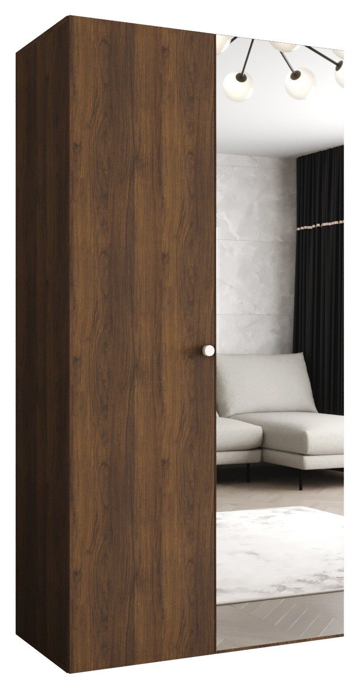 ABIKS MÖBEL Dreh-/Schwebetürenschrank PARMA 2 Schlafzimmerschrank mit Spiegel Kleiderstange und Regalen Garderobenschrank Kleiderschrank in 5 verschieden Breiten und 4 Farben