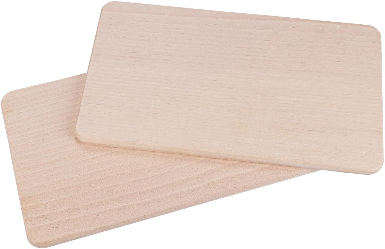 Holz Frank Frühstücksbrett Frühstücksbrettchen aus Buche - 26 x 15 x 1,2 cm - 4er Set, Holz