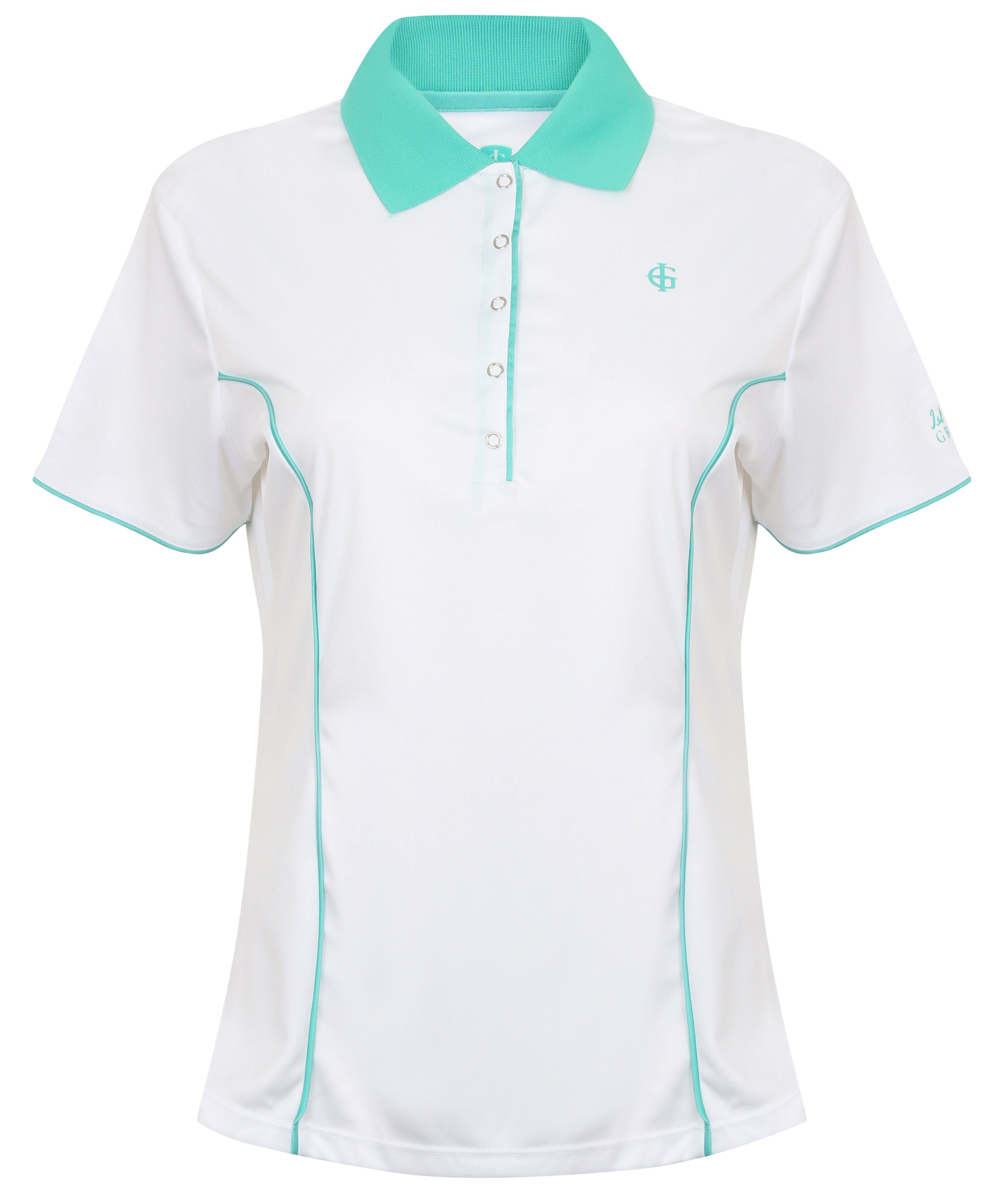 ISLAND GREEN Poloshirt Poloshirt Damen Top modisches Polo-Shirt Tennis T-Shirt bunt (1-tlg) atmungsaktiv