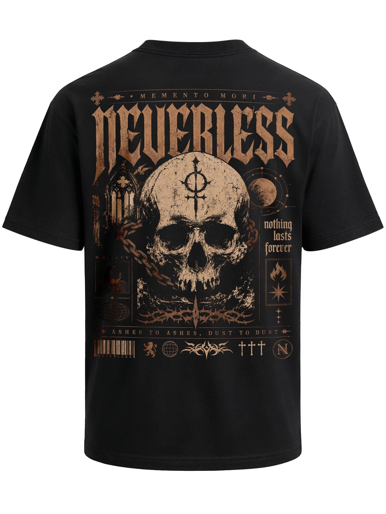 Neverless Oversize-Shirt Herren T-Shirt - Rebel Skull - Oversized Relaxed Fit Printshirt mit Print