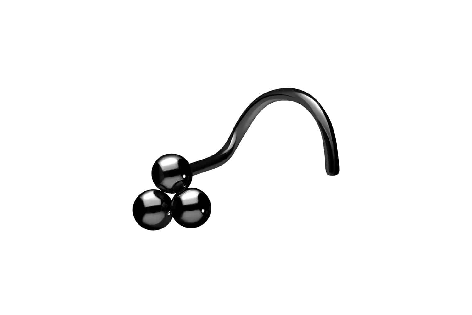 Nasenpiercing Titan Nasenstecker Spirale 3 KUGELN