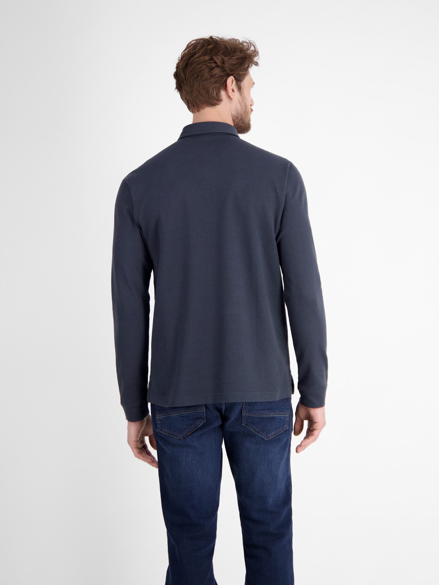 LERROS Langarm-Poloshirt LERROS Herren-Langarmpolo in Waffeloptik günstig online kaufen