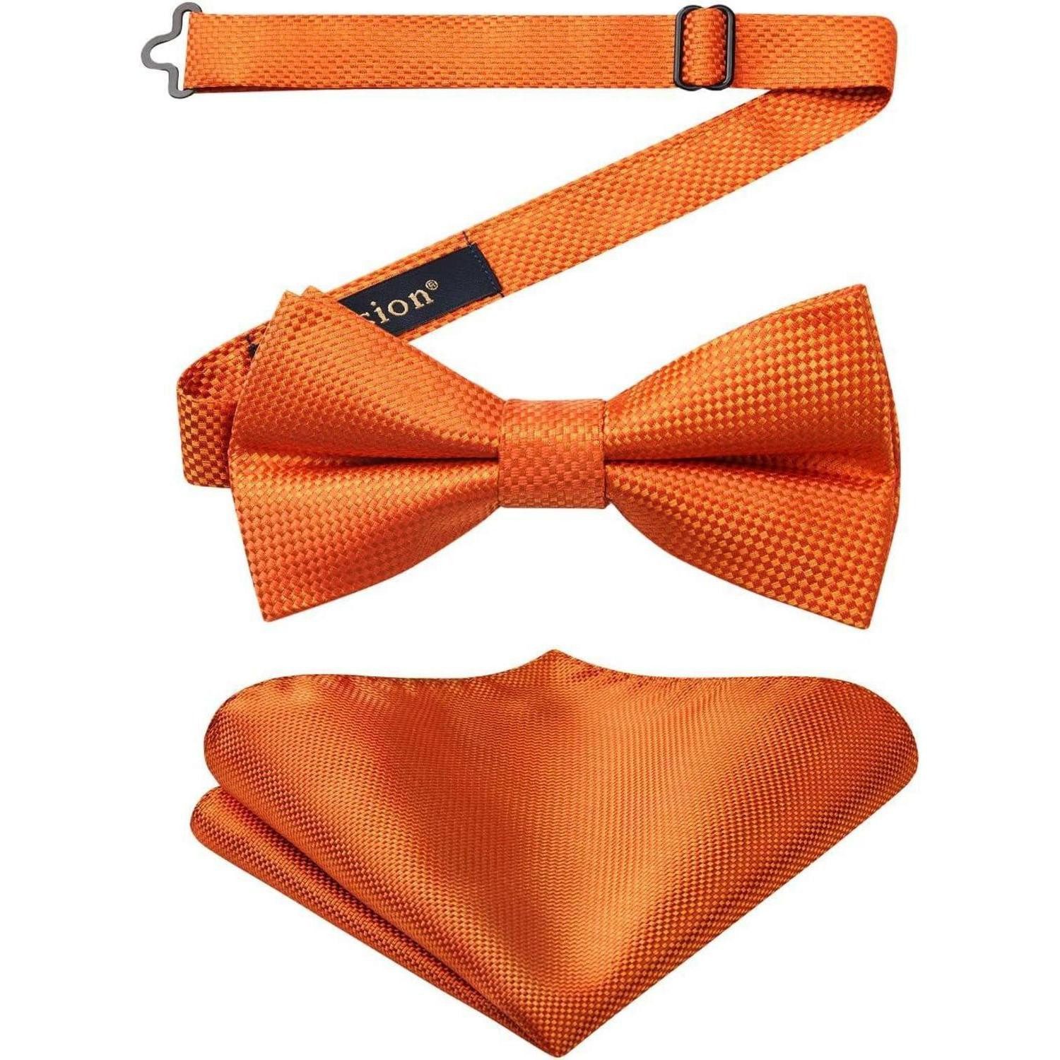 LuxusKollektion Fliege Fliege Herren Vorgebunden Einstellbar Einheitsgröße Orange -2