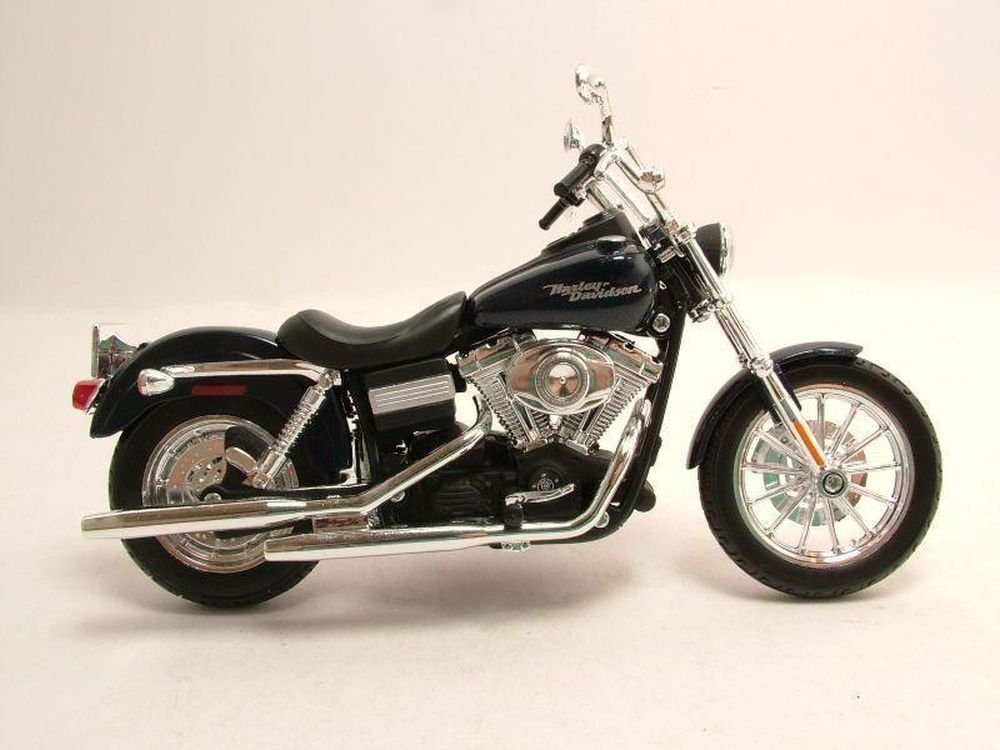 Maisto® Modellmotorrad Harley Davidson FXDBI Dyna Street Bob 2006 dunkelblau metallic, Maßstab 1:12