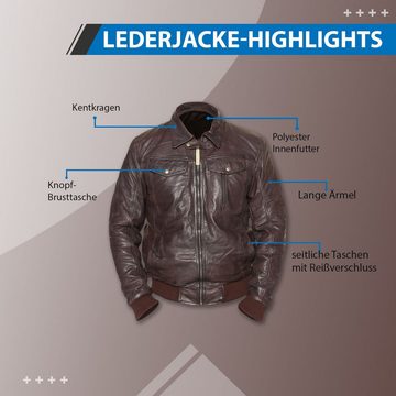 German Wear Lederjacke Trend 515J Lederjacke Jacke aus Lamm Nappa Leder dunkelbraun