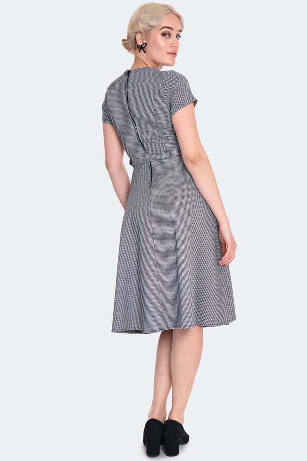 Voodoo Vixen A-Linien-Kleid Houndstooth Flare Dress Vintage Rockabilly Retr günstig online kaufen