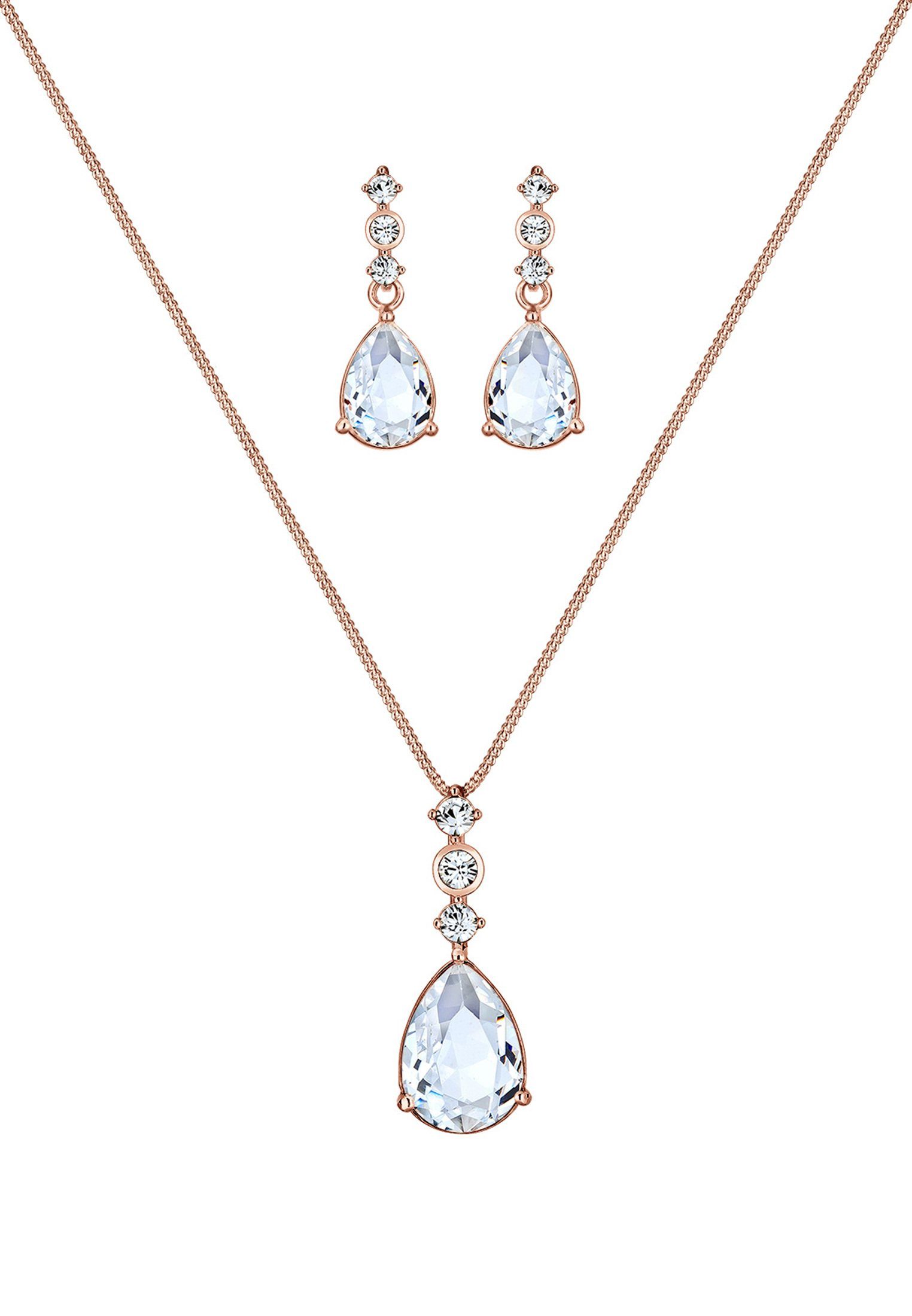 Elli Premium Schmuckset Tropfen Weiß 925 Silber, mit Kristallen von Swarovs günstig online kaufen