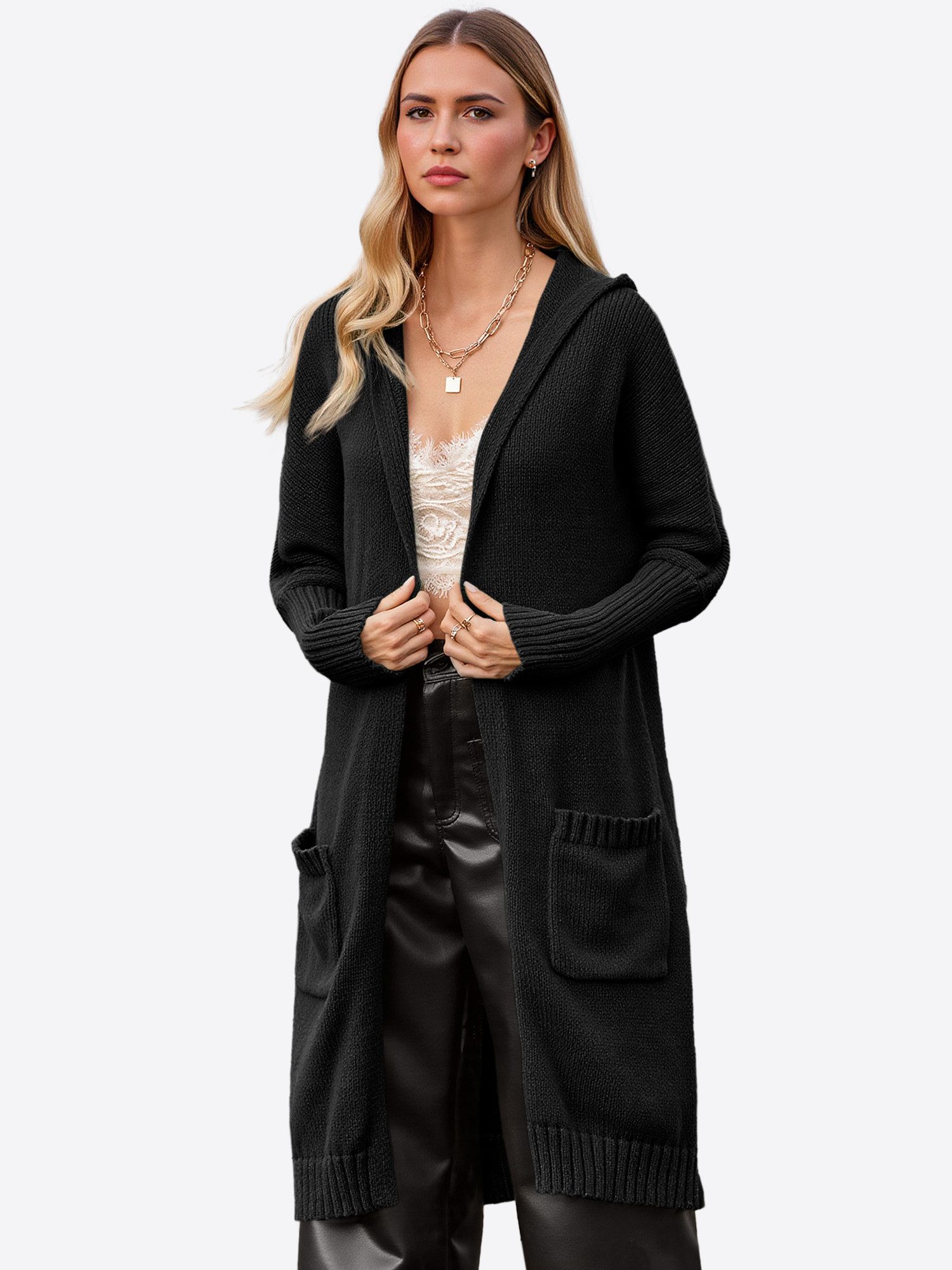 Imily Bela Cardigan Damen Long Cardigan mit Kapuze (Packung, 1-tlg., 1per-P günstig online kaufen