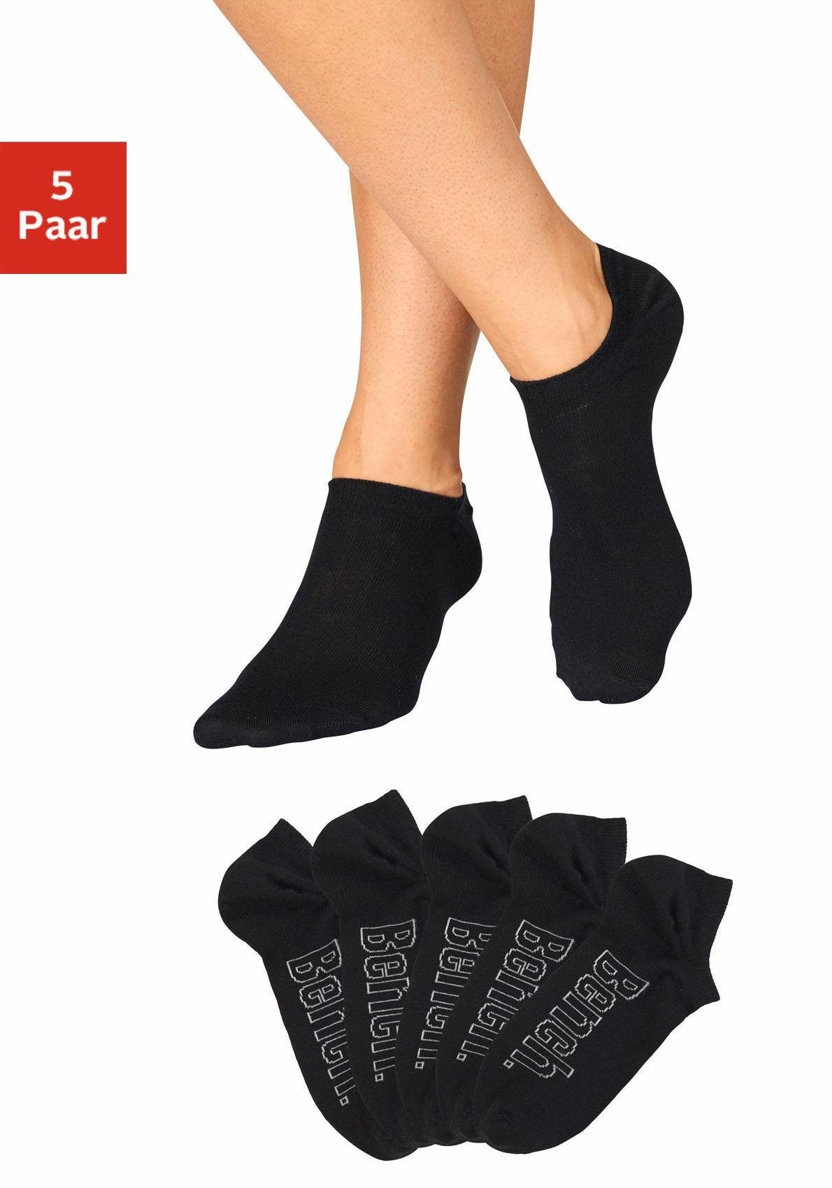Bench. Sneakersocken Niedrige Sneaker Socken, Damen Baumwolle Sportsocken Atmungsaktiv (Packung, 5-Paar) für modische Sneaker-Schuhe