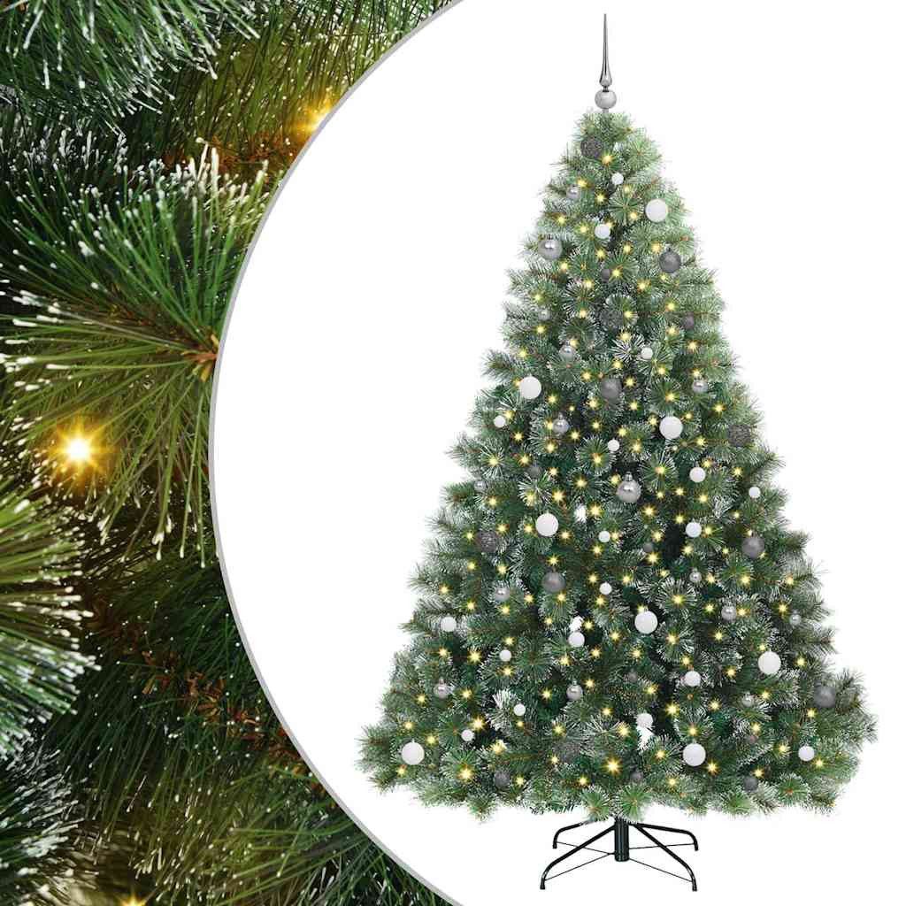 vidaXL LED Baum Künstlicher Weihnachtsbaum mit 300 LEDs Grün 240 cm PE und PVC