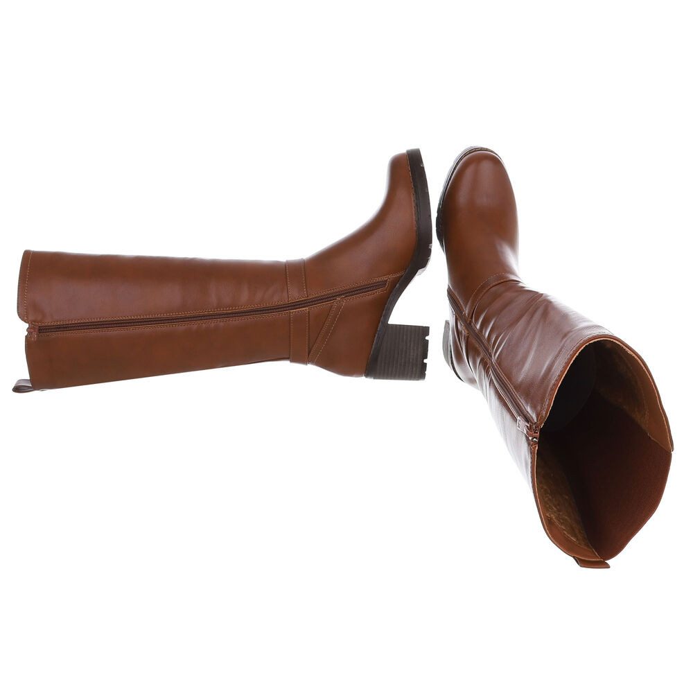 Ital-Design Damen Freizeit Stiefel (88577558) Blockabsatz Stiefel in Camel günstig online kaufen