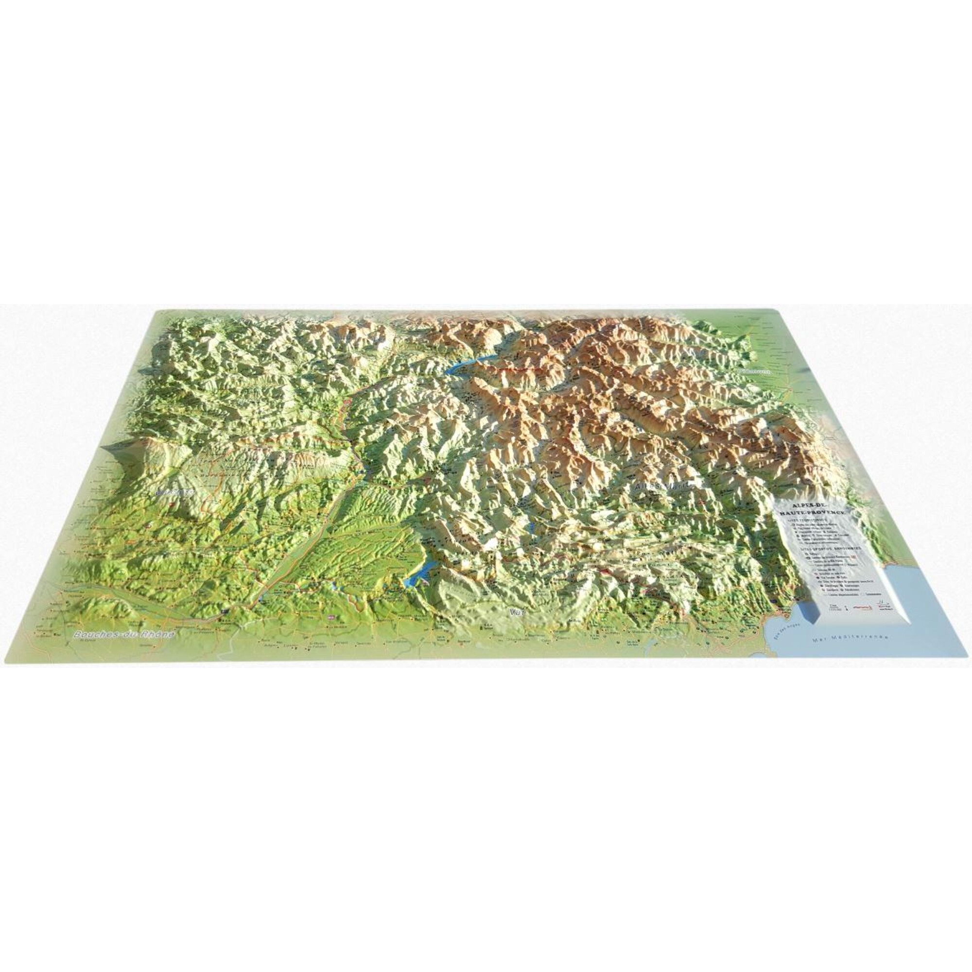 3Dmap Wandbild 3Dmap Regional-Karte Les Alpes-de-Hautes- Provence