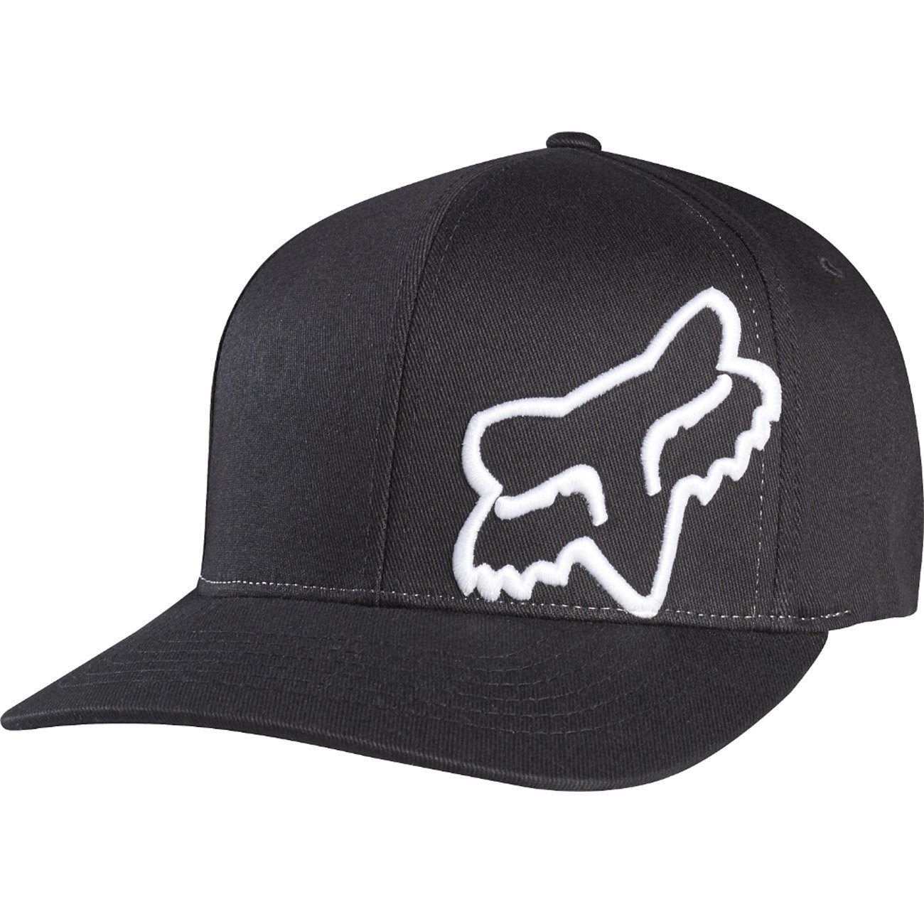 018-blk/wht Hat Flex 45 Fox Flexfit Baseball Cap