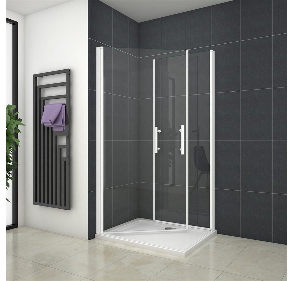 Thumbnail - duschspa Eckdusche Duschkabine Eckeinstieg Drehtür Schwingtür Duschabtrennung Duschtür, BxT: 70x70 cm, Sicherheitsglas, ...