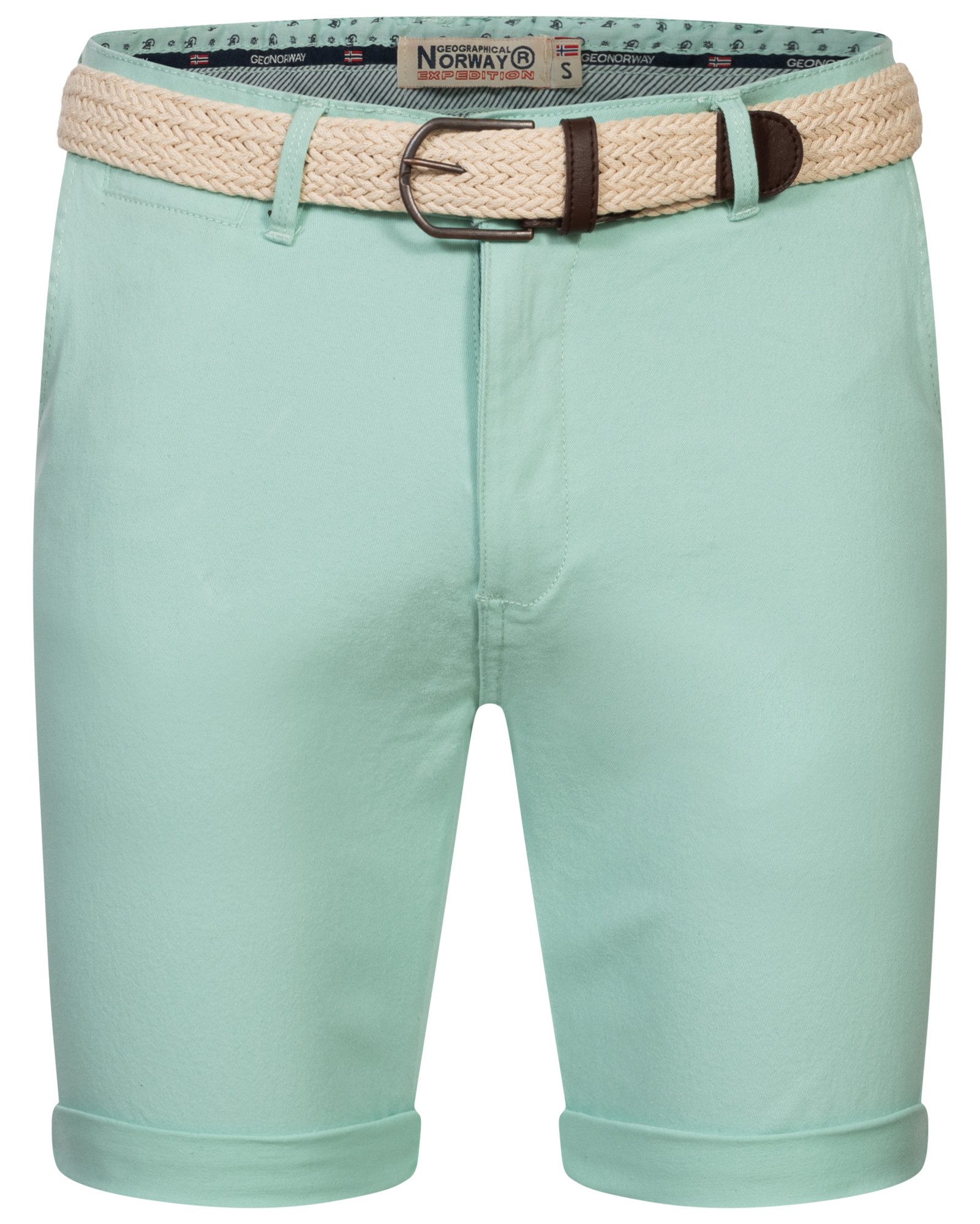 geographical norway Bermudas Chino Shorts kurze Hose Bermuda Knielang Stoff bequem mit Gürtel short