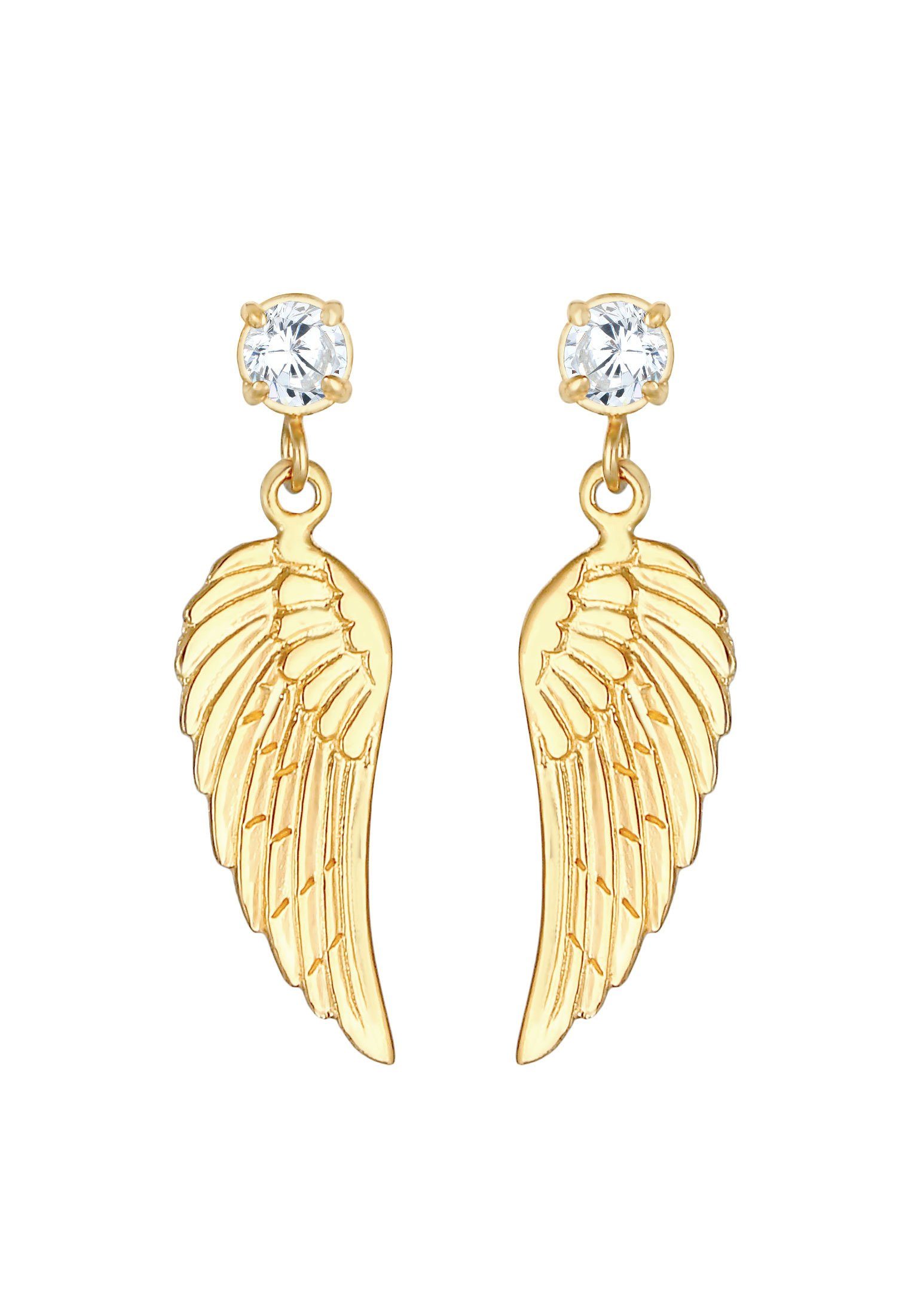 Nenalina Paar Ohrstecker Flügel Glücksbringer Zirkonia Hänger 925 Silber, F günstig online kaufen