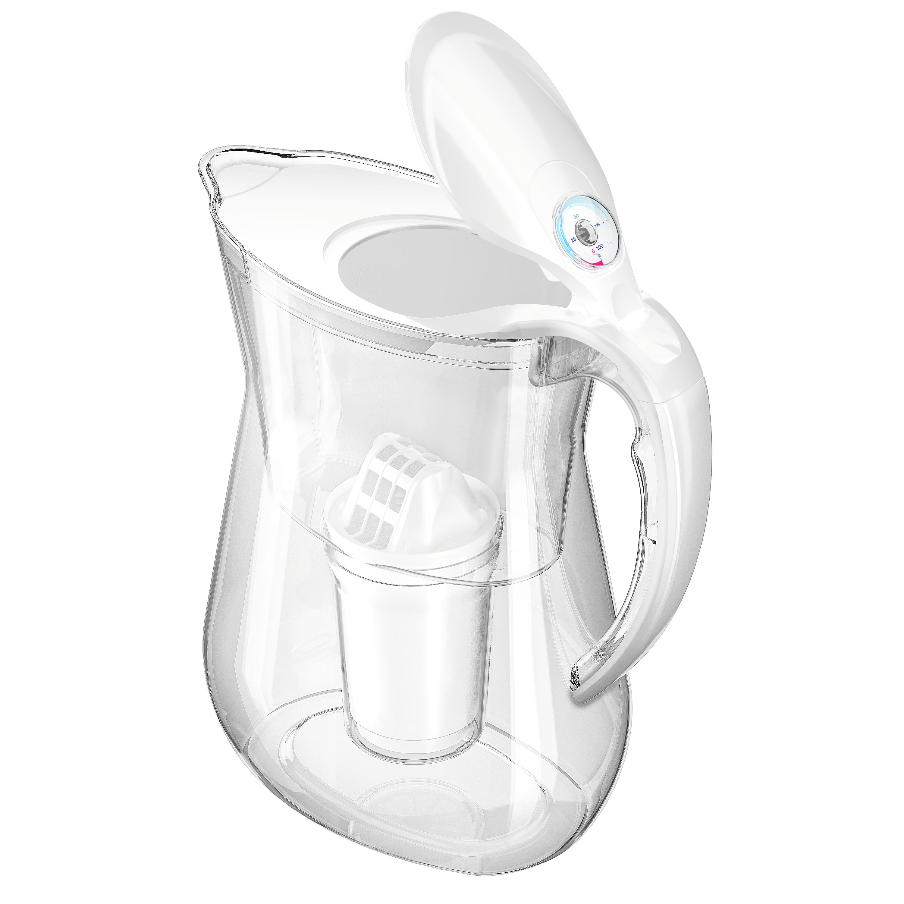 AQUAPHOR Kalk- und Wasserfilter Filterkanne Aquaphor Lyon A5, weiß, aus Tritan, bruchsicher, Zubehör für Filterkartuschen AQUAPHOR A5, A5H hartes Wasser & A5 Magnesium, bis 350 L. Kapazität, /Reduziert Kalk, Chlor & weiteren Stoffen, BPA frei