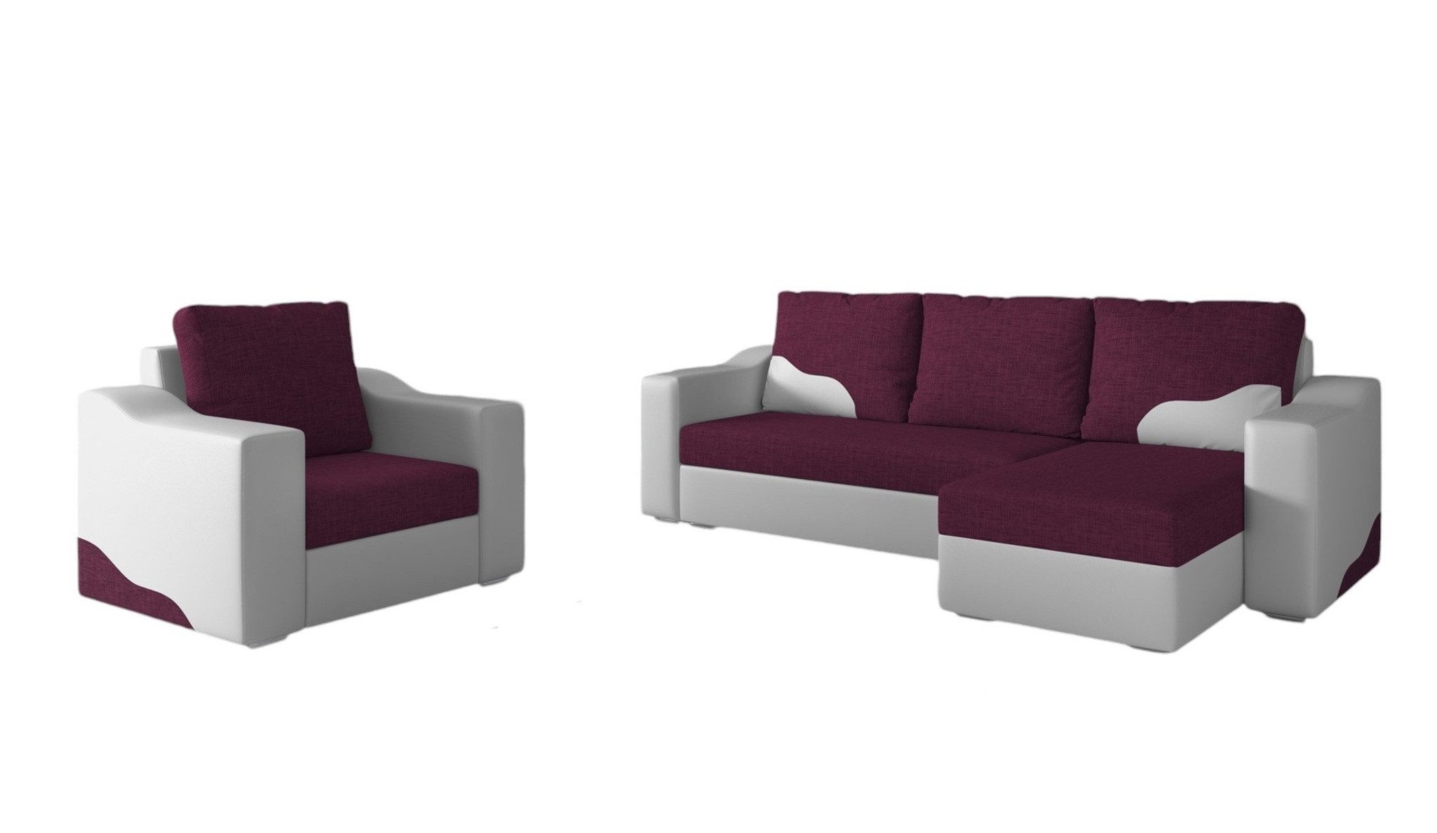 Fun Möbel Polstergarnitur Sofaset Ecksofa COLLIN günstig online kaufen
