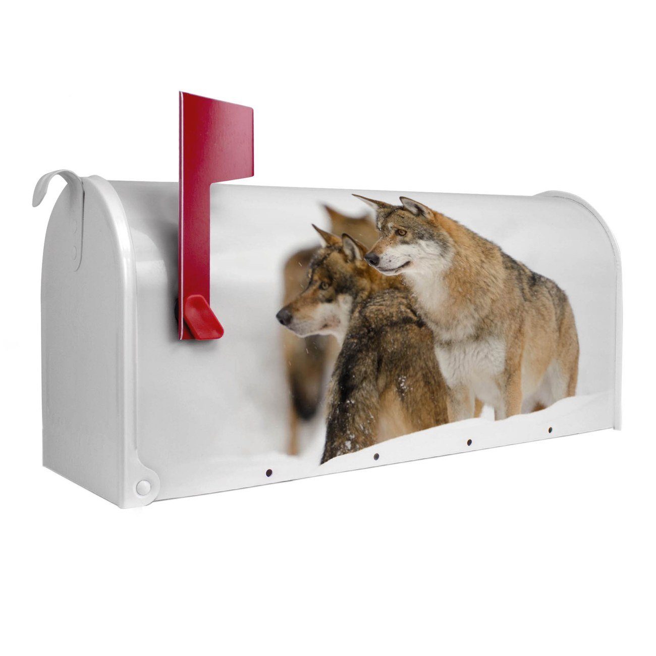 USA), original 51 Mississippi weiß Mailbox 22 banjado 17 x x (Amerikanischer Wölfe Briefkasten, cm Amerikanischer aus Briefkasten