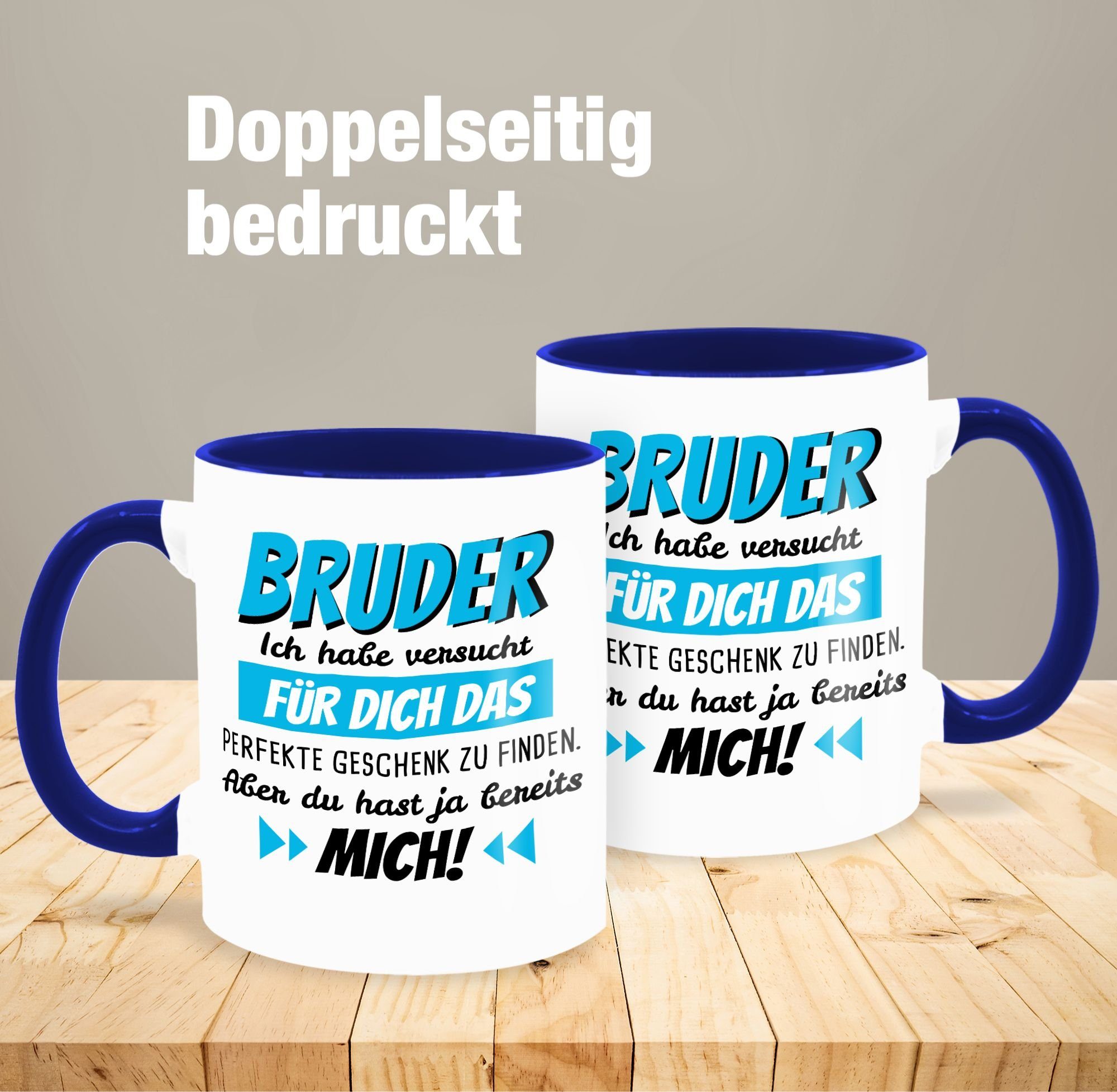 Bruder habe Ich Bruder Tasse Geschenk dich zu für Shirtracer versucht das finden, 2 Dunkelblau Keramik,