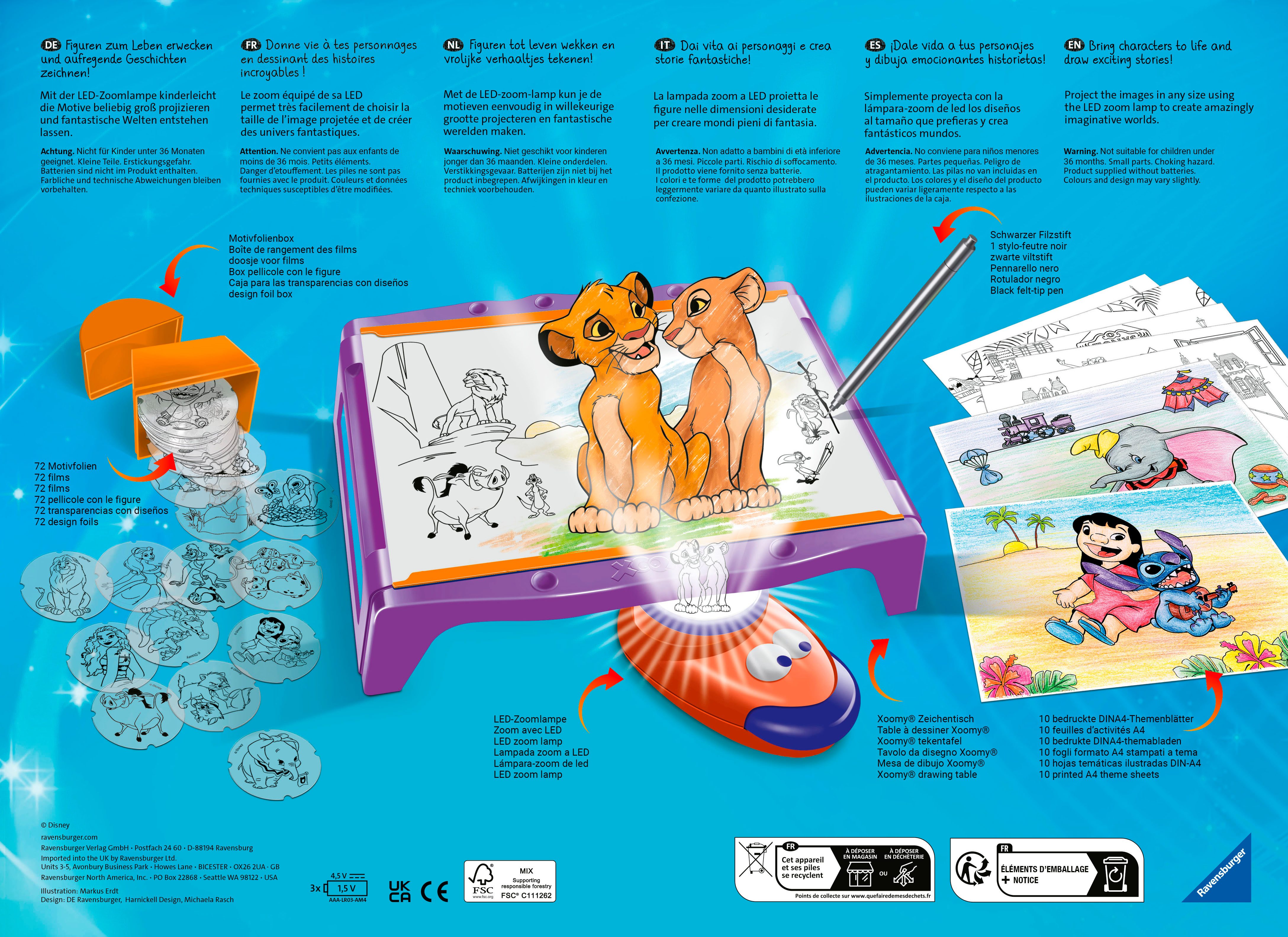 Ravensburger Malvorlage Xoomy Maxi Disney A4 Tisch, Made in Europe