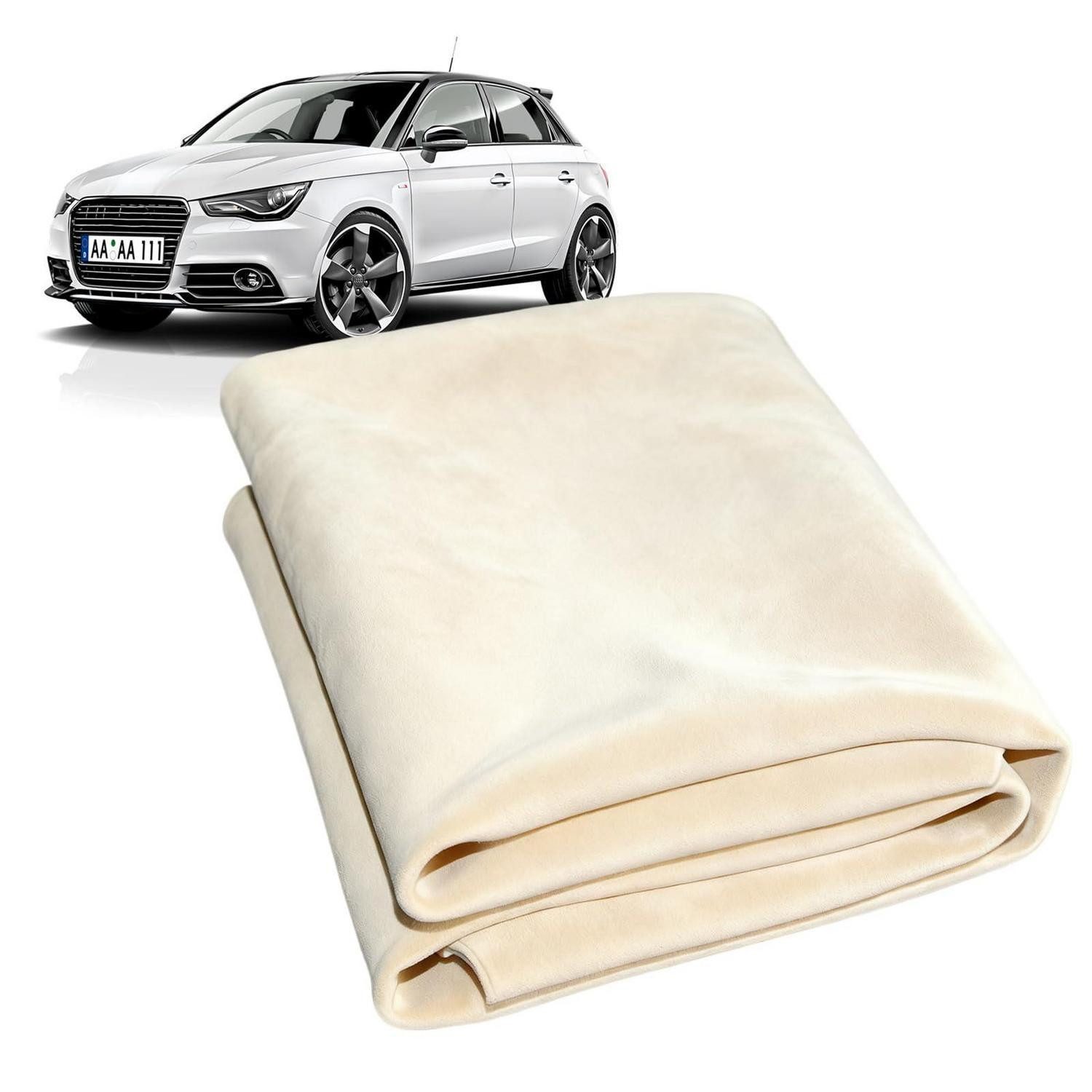 LuxusKollektion Reinigungs-Set Fensterleder Echtleder 60x40 cm sehr saugfähig fusselfrei
