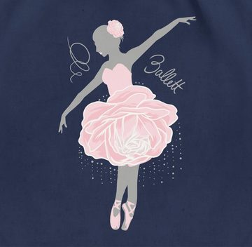 Shirtracer Turnbeutel Ballerina - grau/rosa, Kinder Sport Kleidung