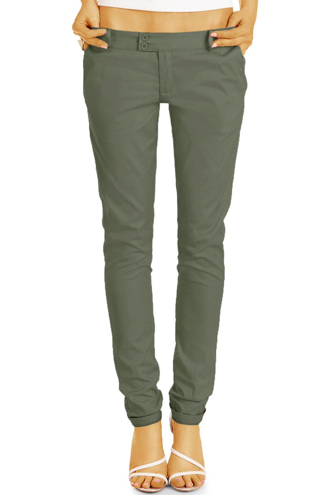be styled Stoffhose Röhrige Damenhosen, slim fit Hüfthosen Chinohosen - Damen - h15a