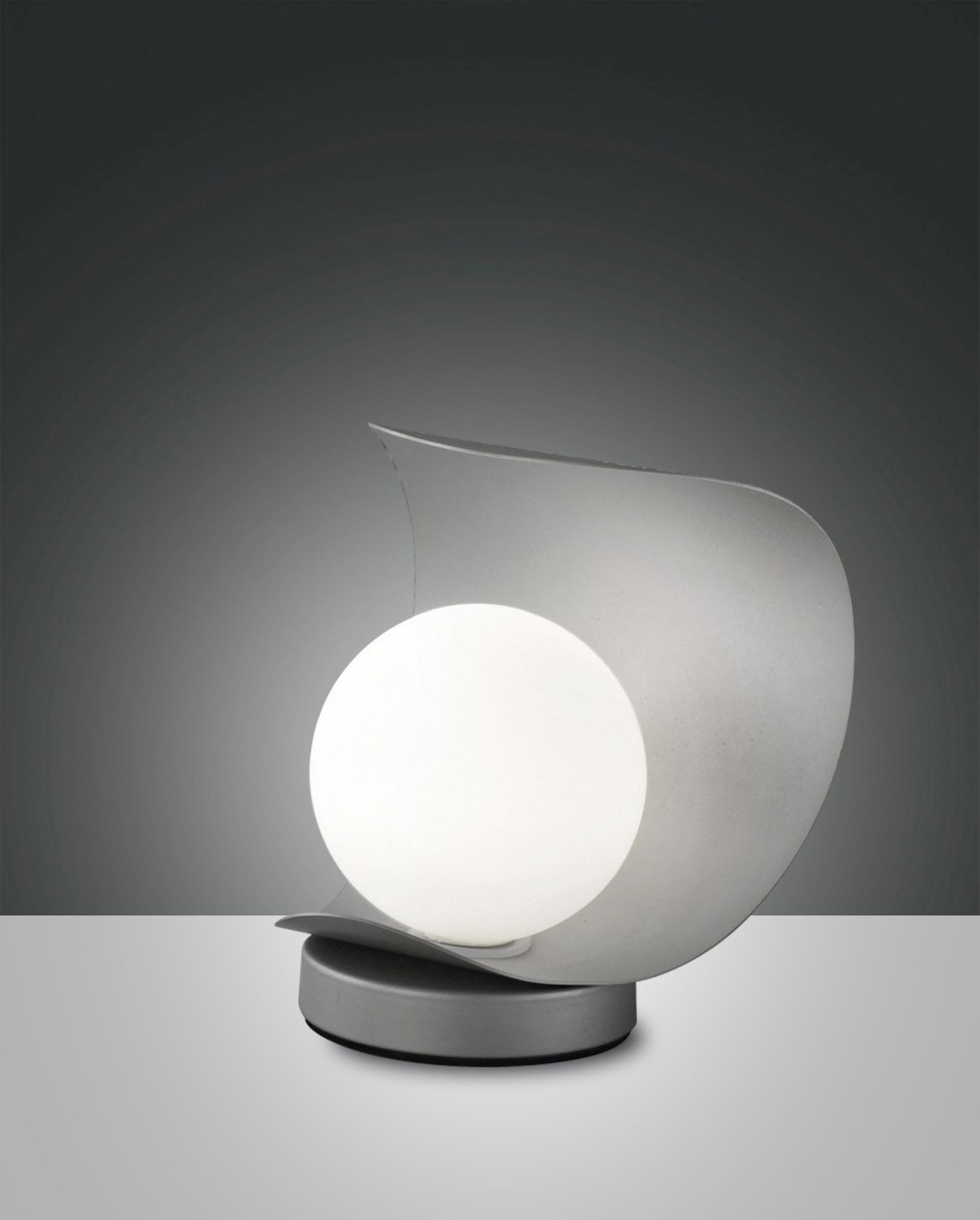Licht-Erlebnisse Tischleuchte QEKE, LED fest integriert, Warmweiß, LED mit Dimmer Glas Metall 18 cm in Silbergrau Weiß 3000 K 540 lm
