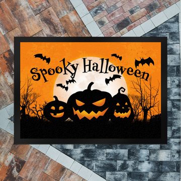 Fußmatte Spooky Halloween Kürbis Fledermaus Fußmatte in 35x50 cm, speecheese