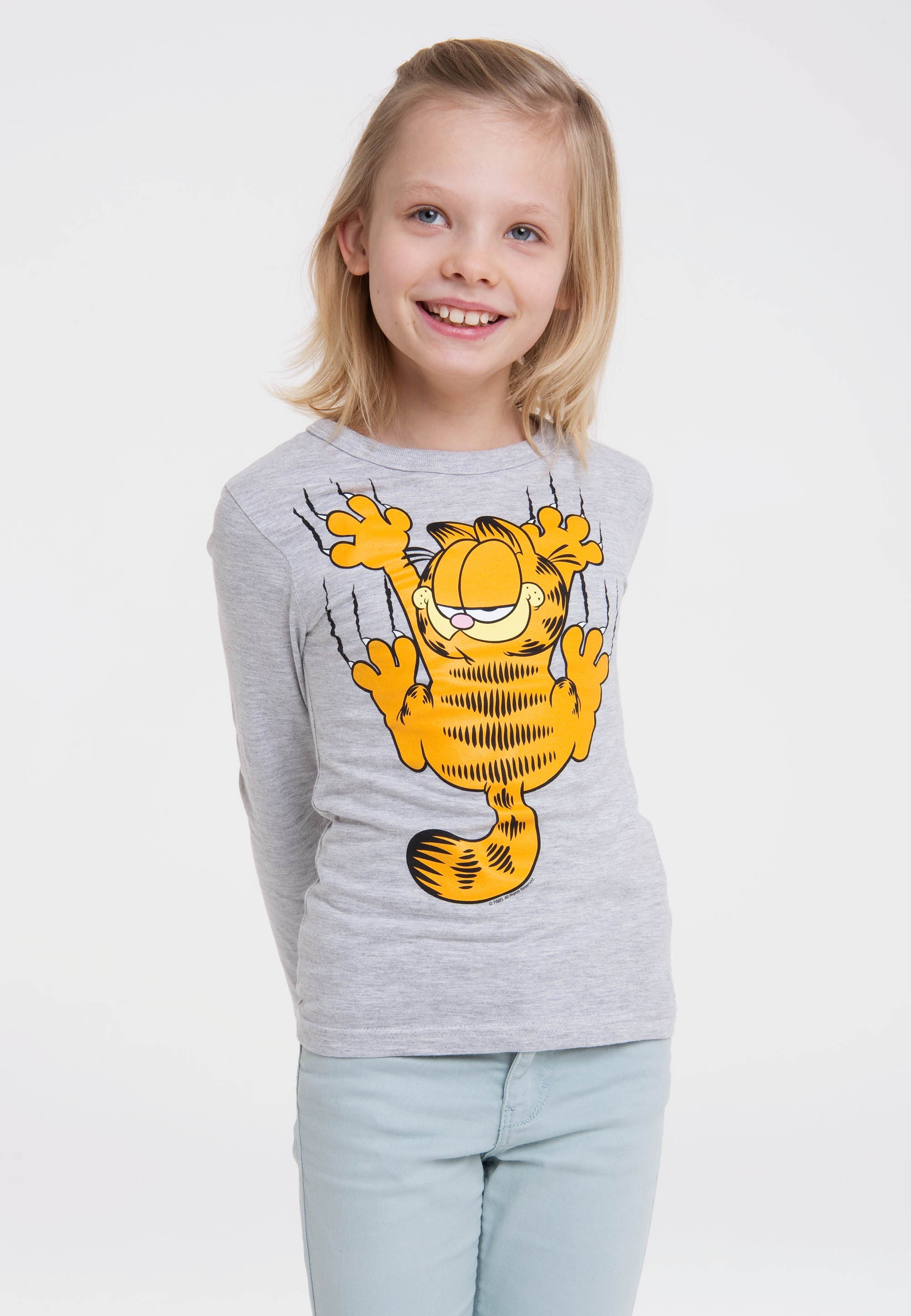 LOGOSHIRT Langarmshirt Garfield mit lässigem Frontprint