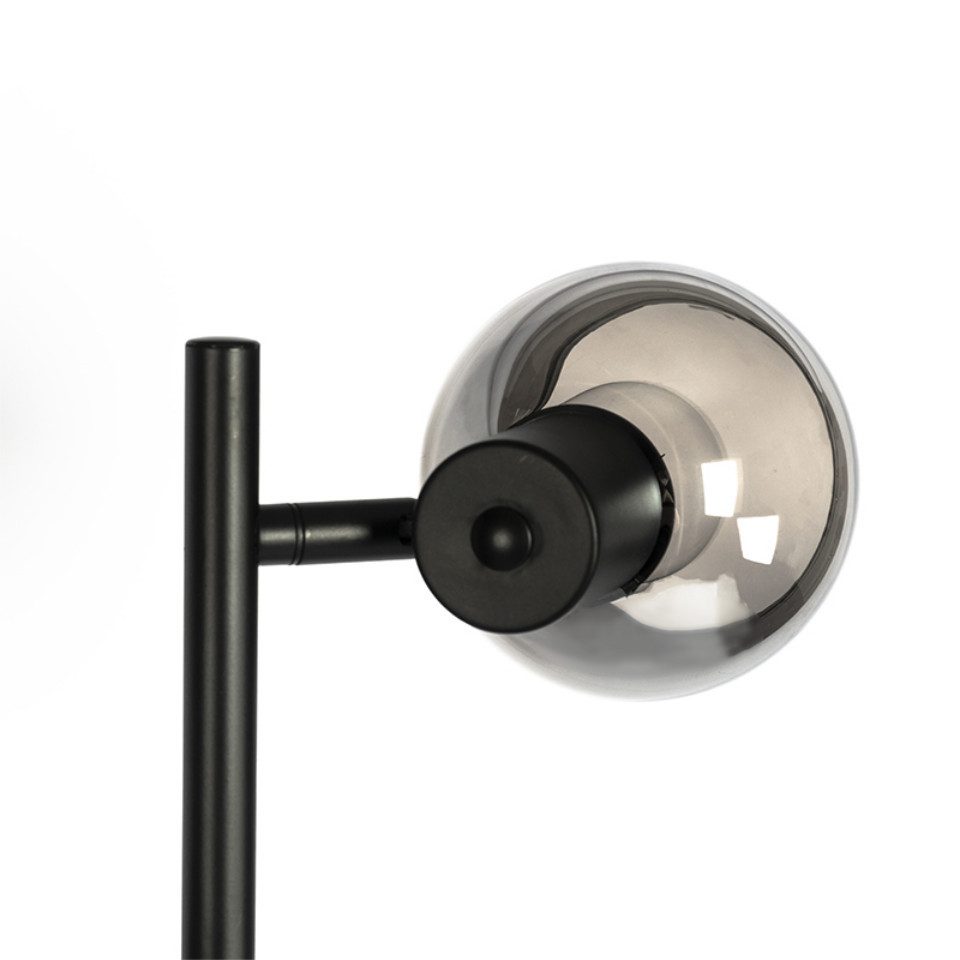 Qazqa Stehlampe Vidro, ohne Leuchtmittel, Warmweiß, QAZQA Stehlampe, e14, Schwarz, Glas, Art Deco