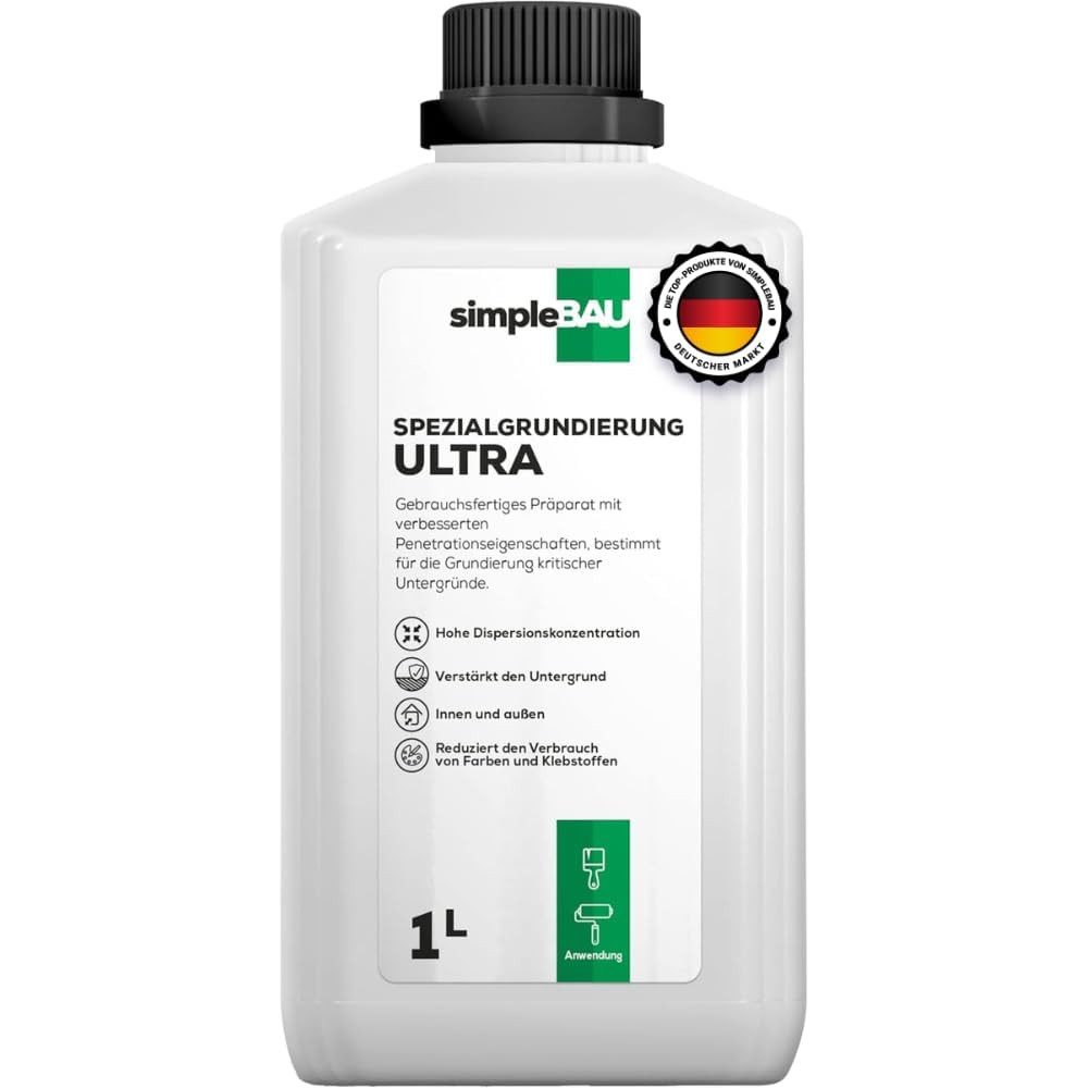 simpleBAU Haftgrund Grundierung Wand Innen und Außen - 1L