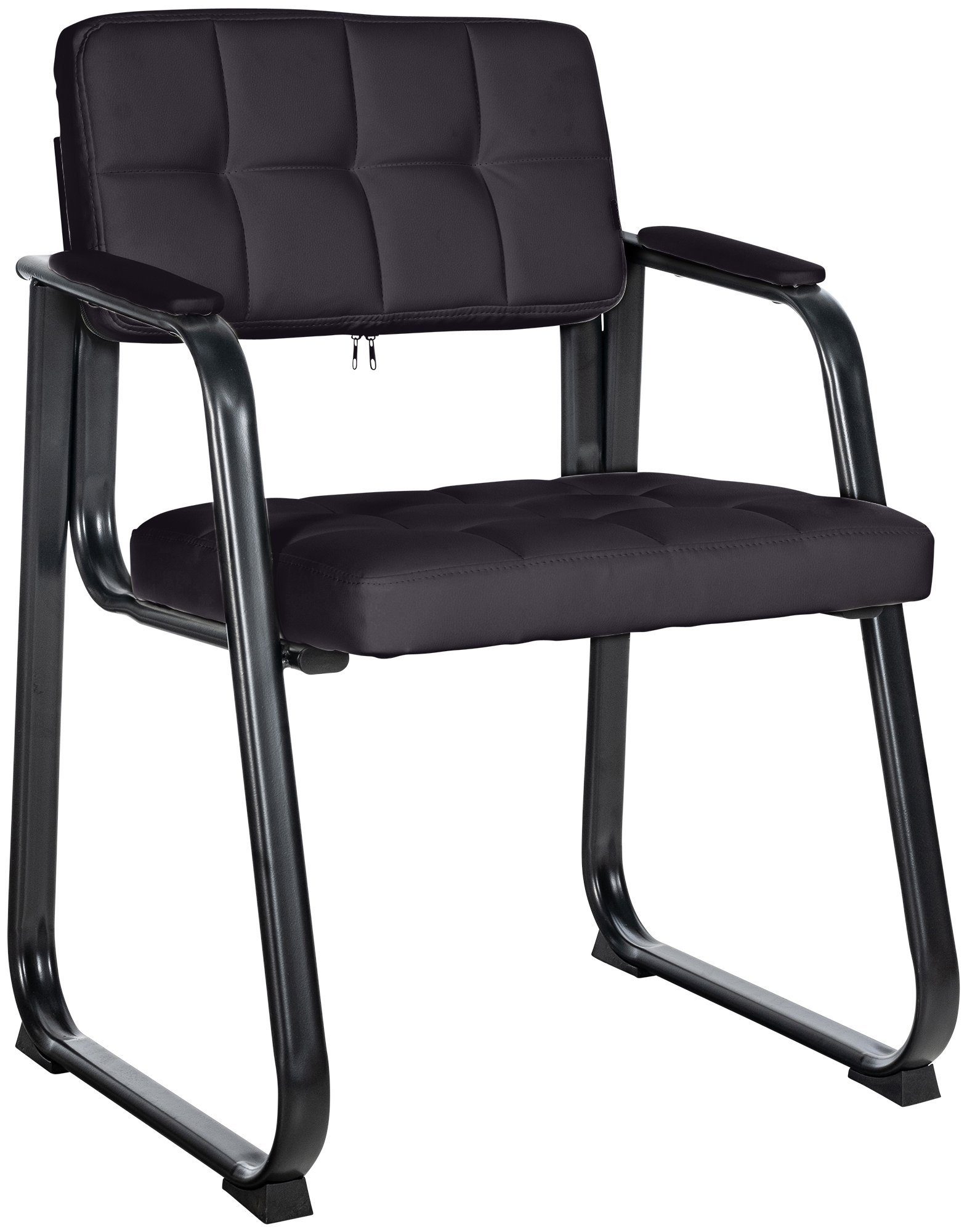 CLP Besucherstuhl Canada, Kunstleder-Bezug, schwarzes Metallgestell günstig online kaufen