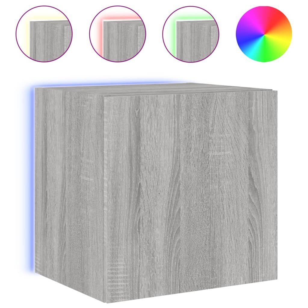vidaXL TV-Wand TV-Wandschrank mit LED-Leuchten Grau günstig online kaufen