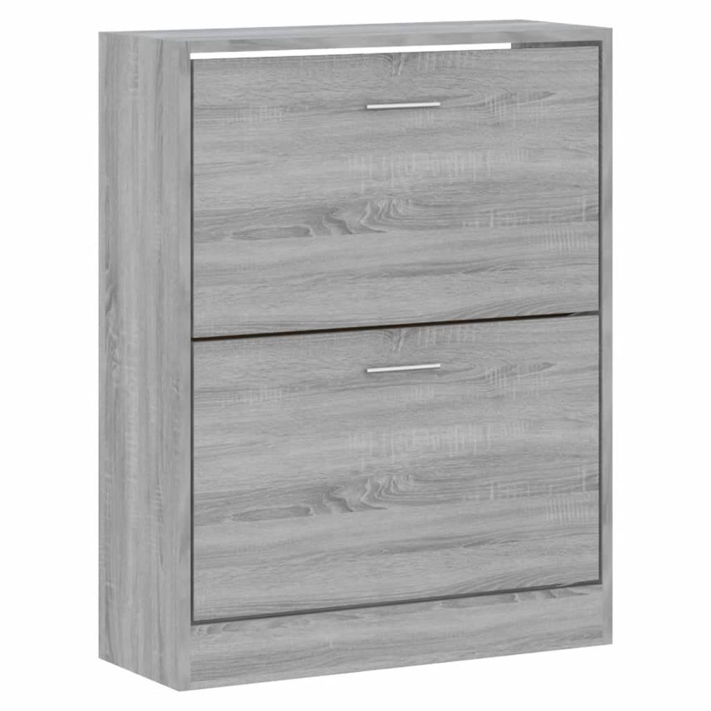 cm vidaXL Holzwerkstoff Sonoma Schuhschrank Grau Regal 63x24x81