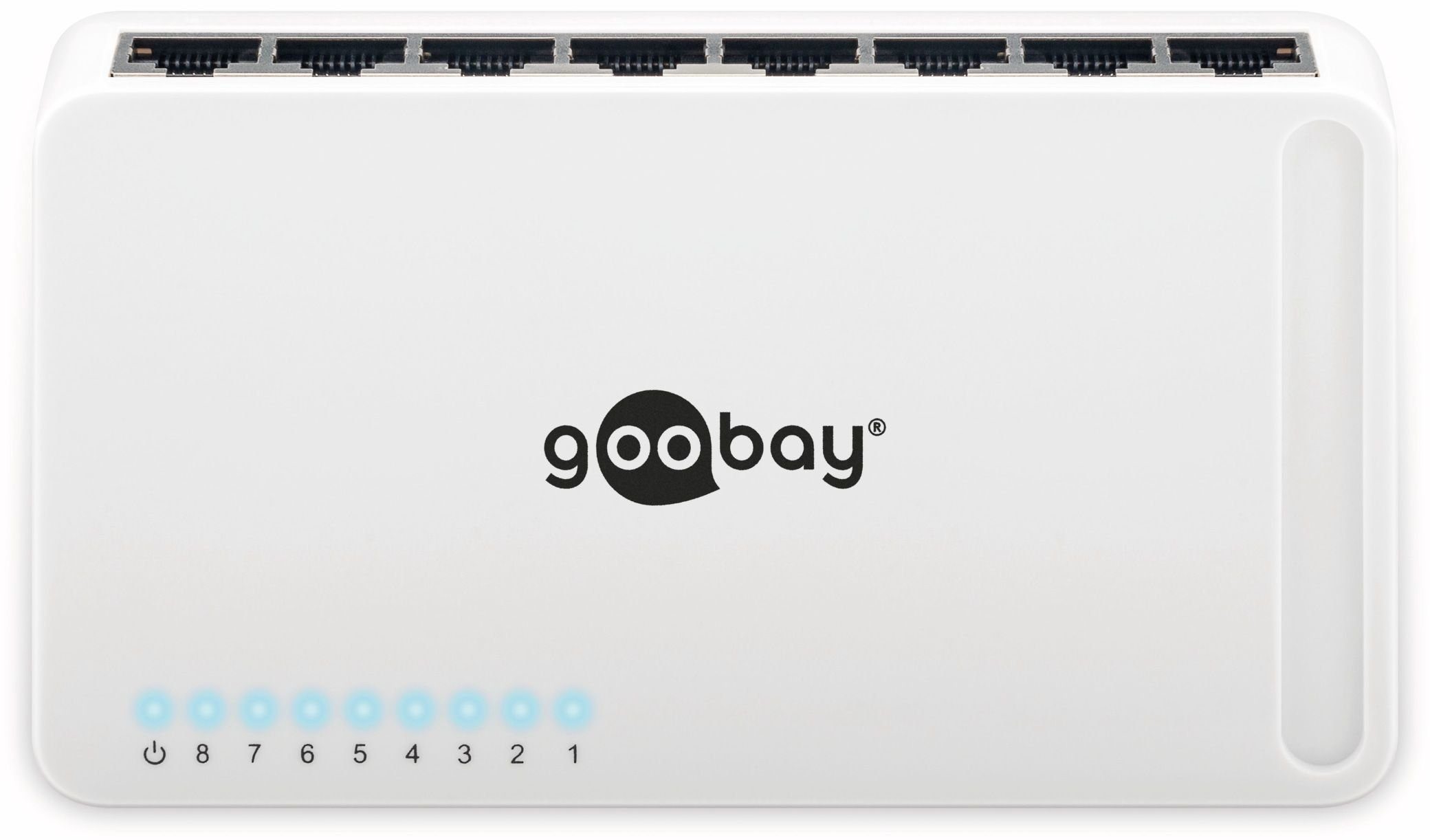 Goobay GOOBAY Gigabit Netzwerk-Switch 93373, 8-Port, weiß Netzwerk-Switch