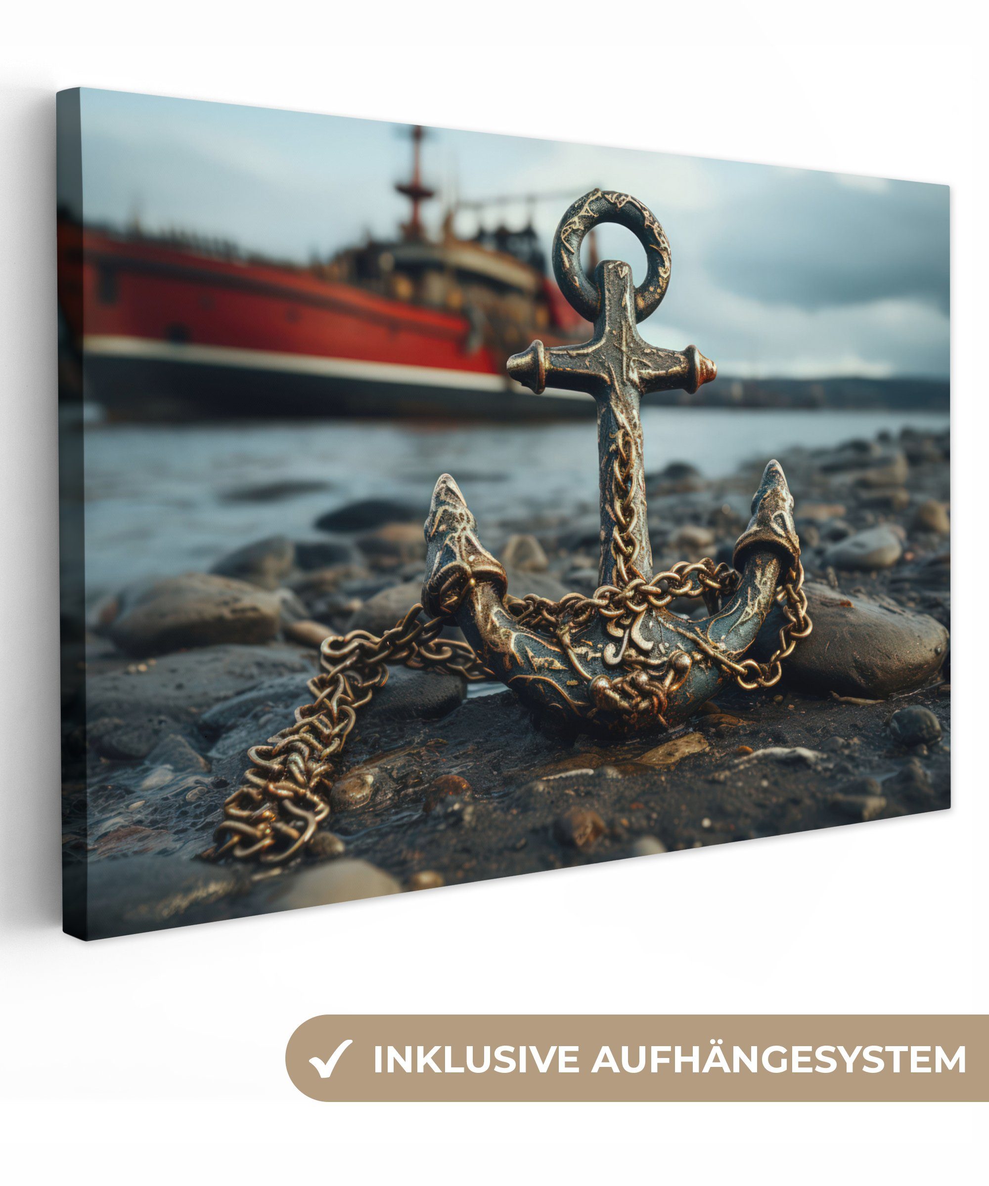 OneMillionCanvasses® Leinwandbild Anker - Boot - günstig online kaufen