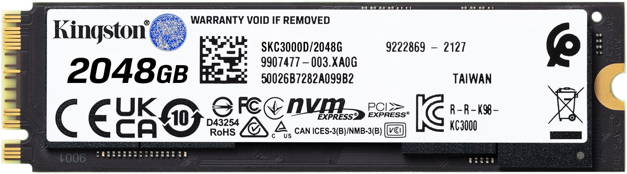 Kingston Technology 2048G KC3000 M.2 2280 NVMe SSD