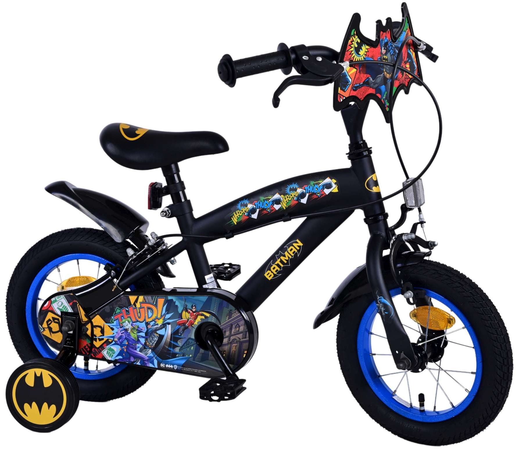 Volare Kinderfahrrad Kinderfahrrad Batman für Jungen 12 Zoll Kinderrad in Schwarz Fahrrad