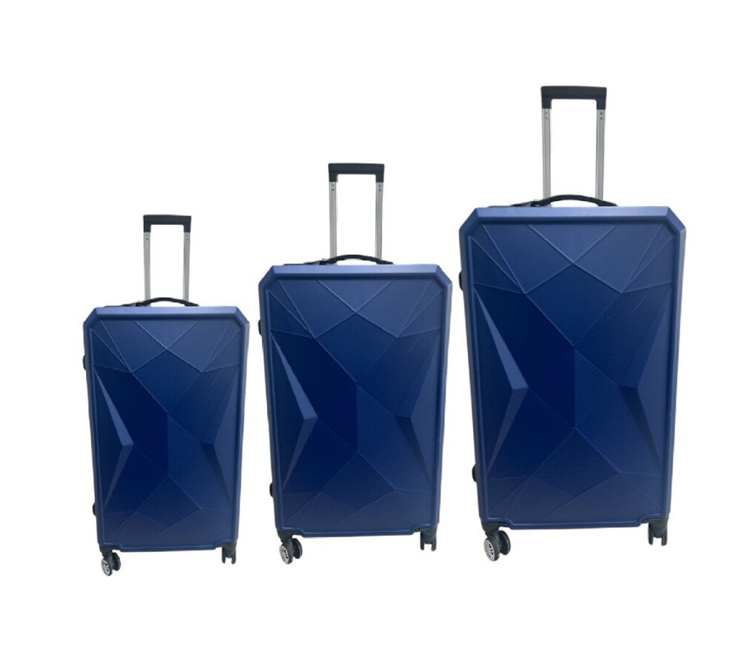 Hoffmanns Kofferset Beachline Blau 3-teiliges Koffer-Set, 4 Rollen, (3 tlg), ABS-Hartschale mit Zahlenschloss & 360° Rollen