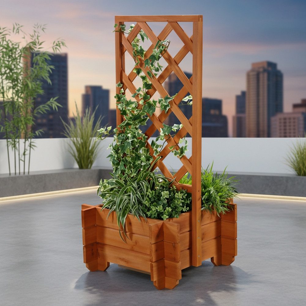 Mucola Rankgitter Rosenbogen Pflanzkübel Pergola Spalier Rankhilfe Blumenkübel Torbogen Stück, 1 St., Rankhilfe, aus Fichtenholz