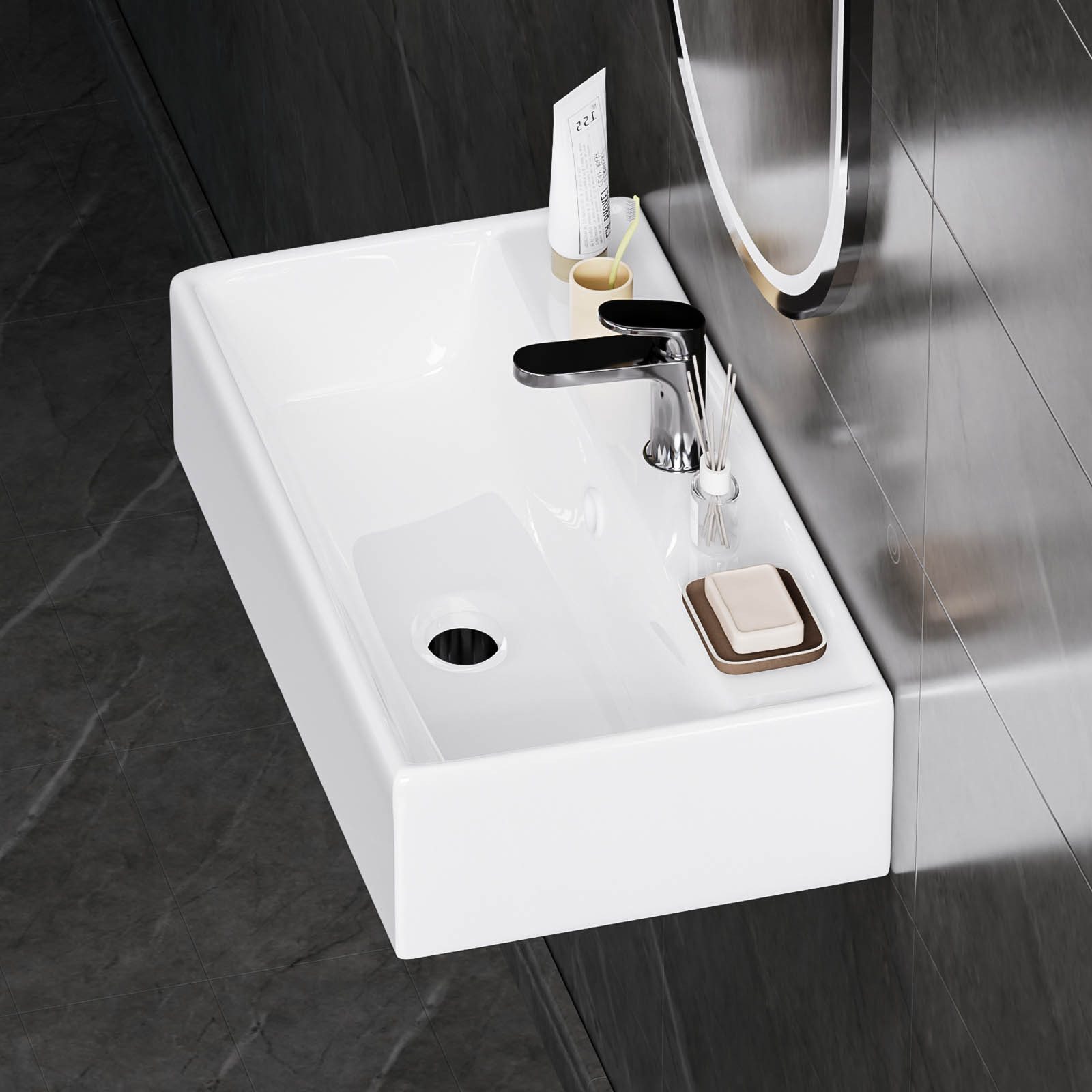 Yorbay Waschbecken Wandmotage Waschebecken aus Keramik,mit günstig online kaufen