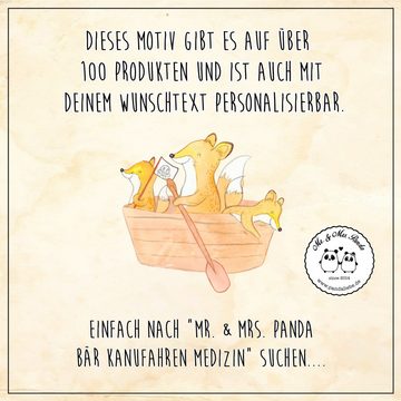 Mr. & Mrs. Panda Tragetasche Fuchs Kanufahren - Sky Blue - Geschenk, Kanuverleih, Dankeschön, Beut (1-tlg), Cross Stitching Griffe