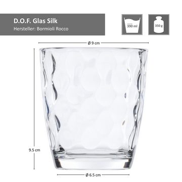 van Well Glas 6er Set Silk DOF Wasserglas 39 cl, Glas