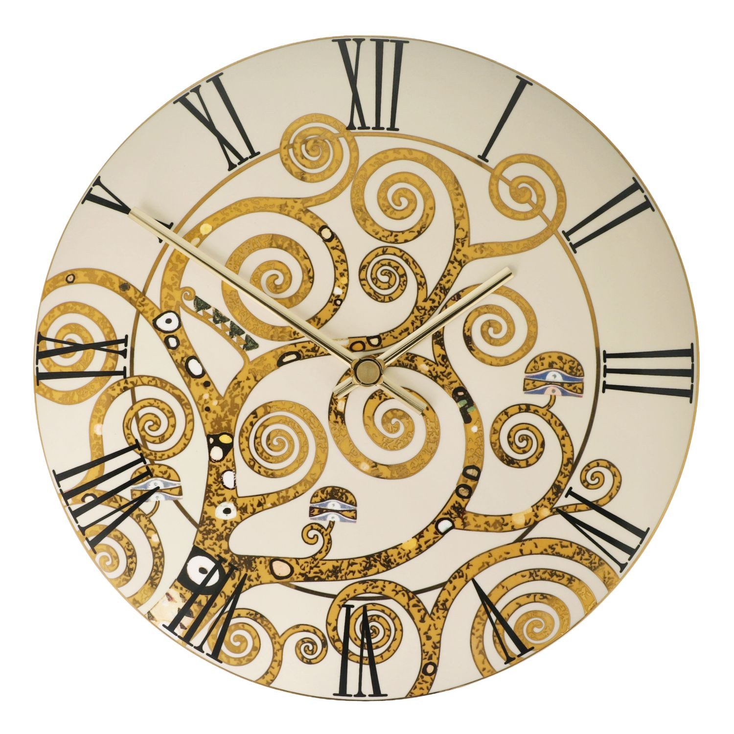 Goebel Wanduhr Gustav Klimt (mit Echtgolfauflage, Bunt, Der Lebensbaum, H: 1cm)