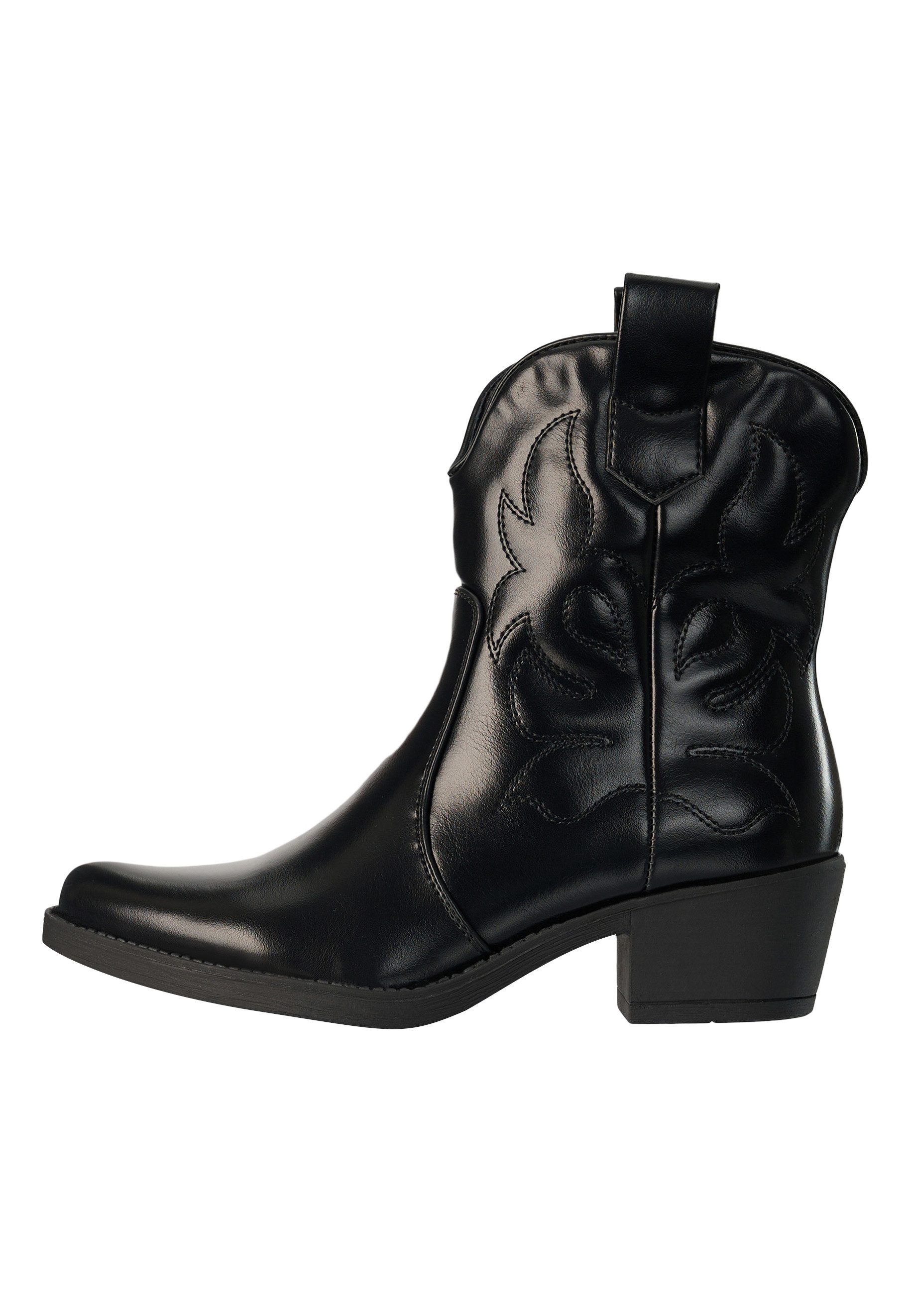 Salinyang Damen Western Cowboy Boots mit Ziernähten und Blockabsatz Stiefelette